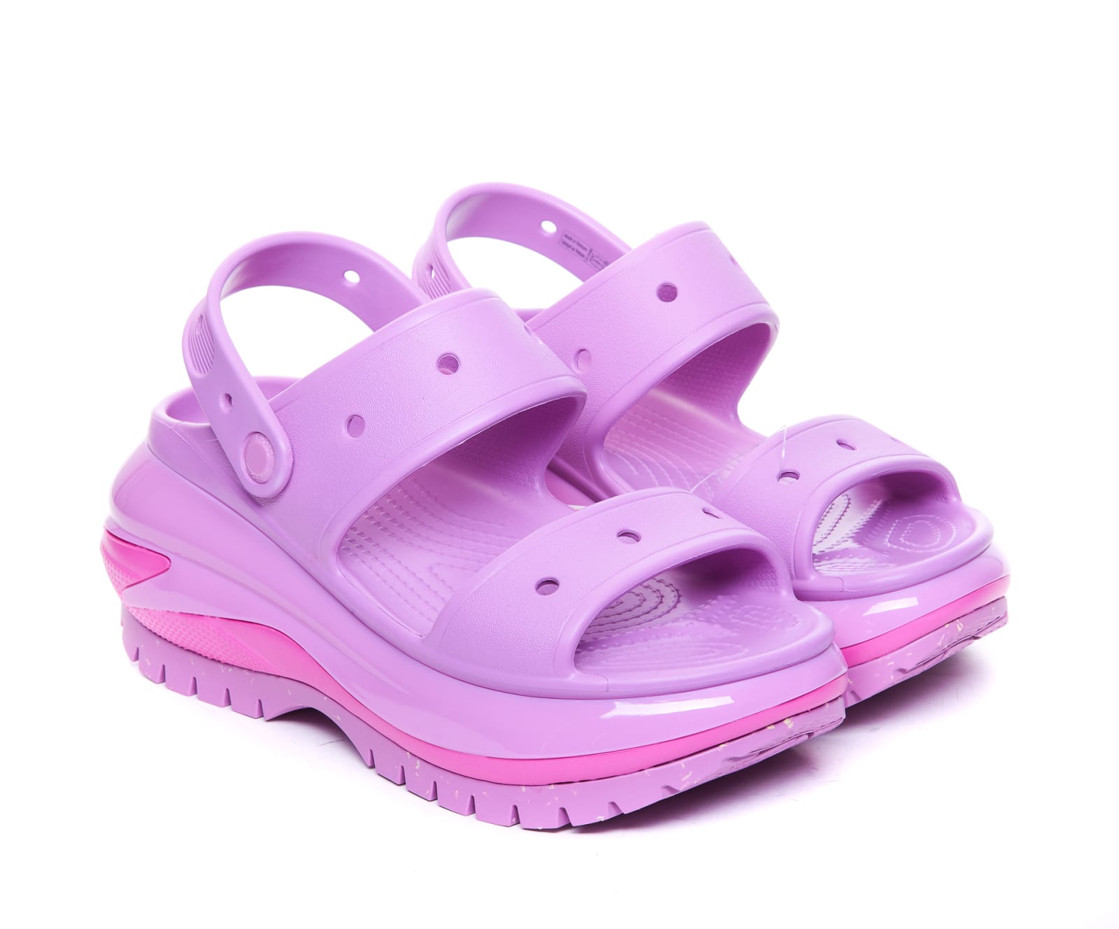Shop Crocs Classic Mega Crush Sandals In Liliac