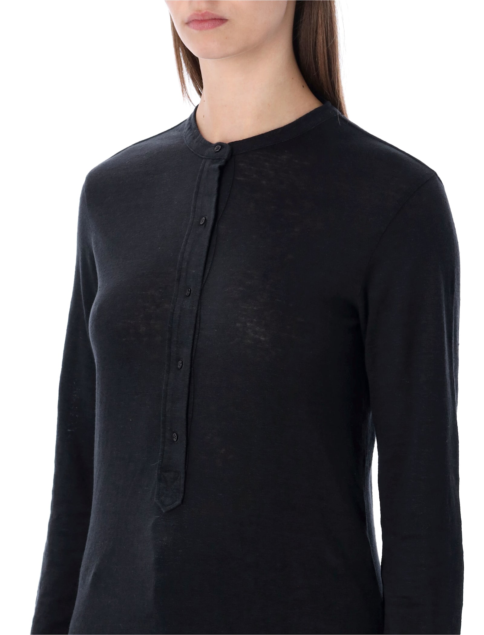 Isabel Marant Étoile Lucy Serafino Long Sleeve Round Neck Top In Blue