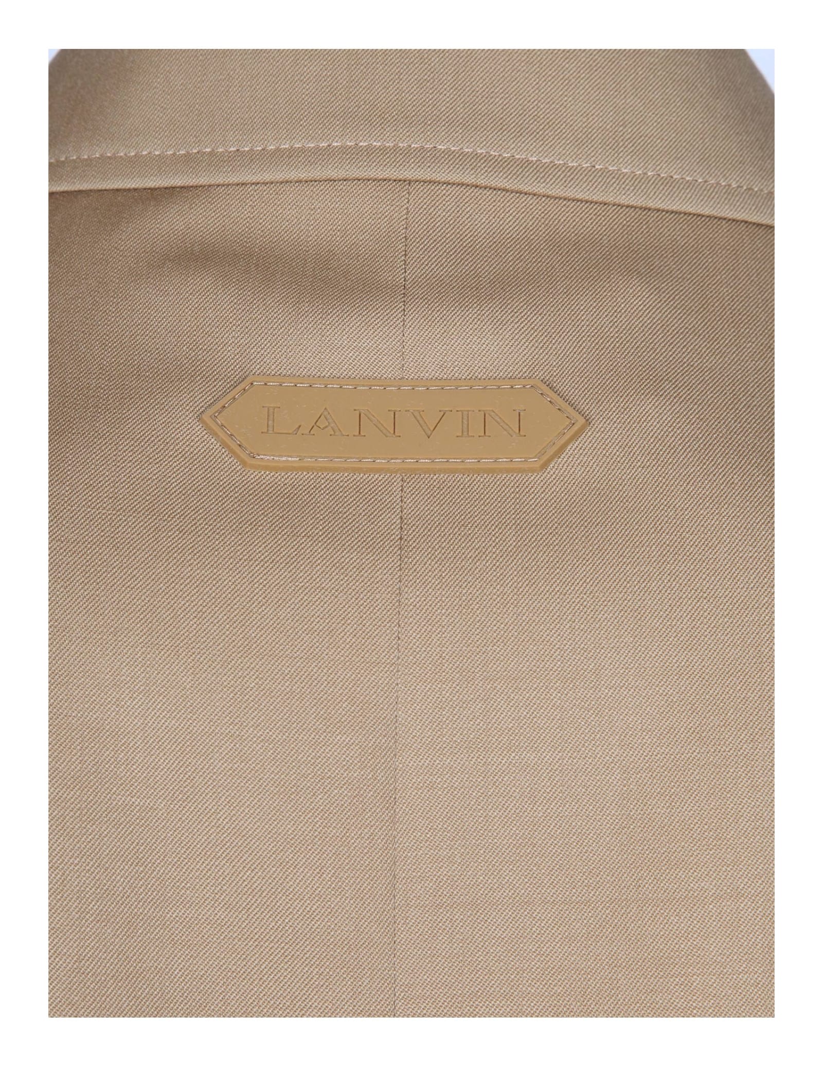 Shop Lanvin Wool Jacket With Zip Desert Color