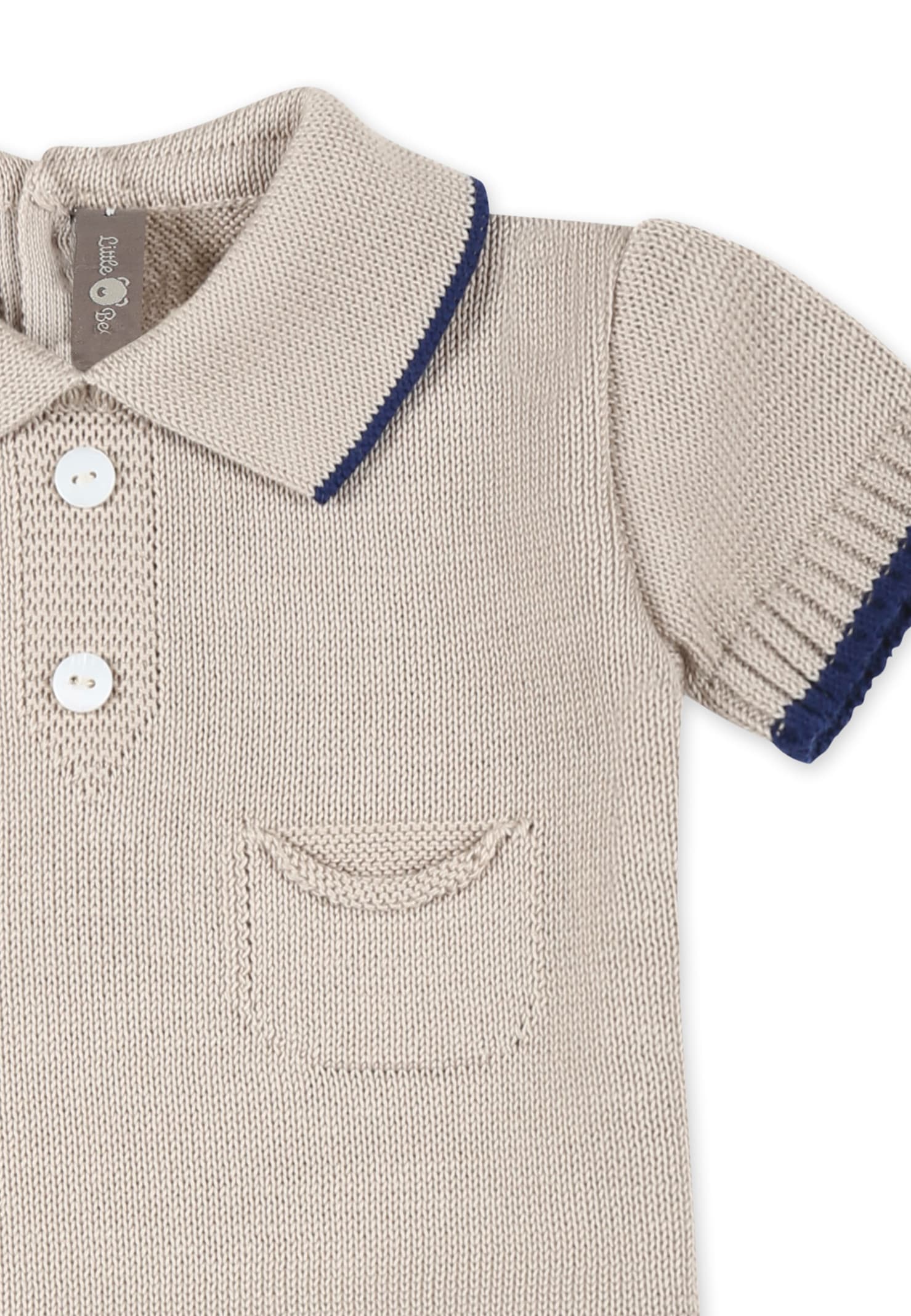 Little Bear Beige Romper For Baby Boy In Beige