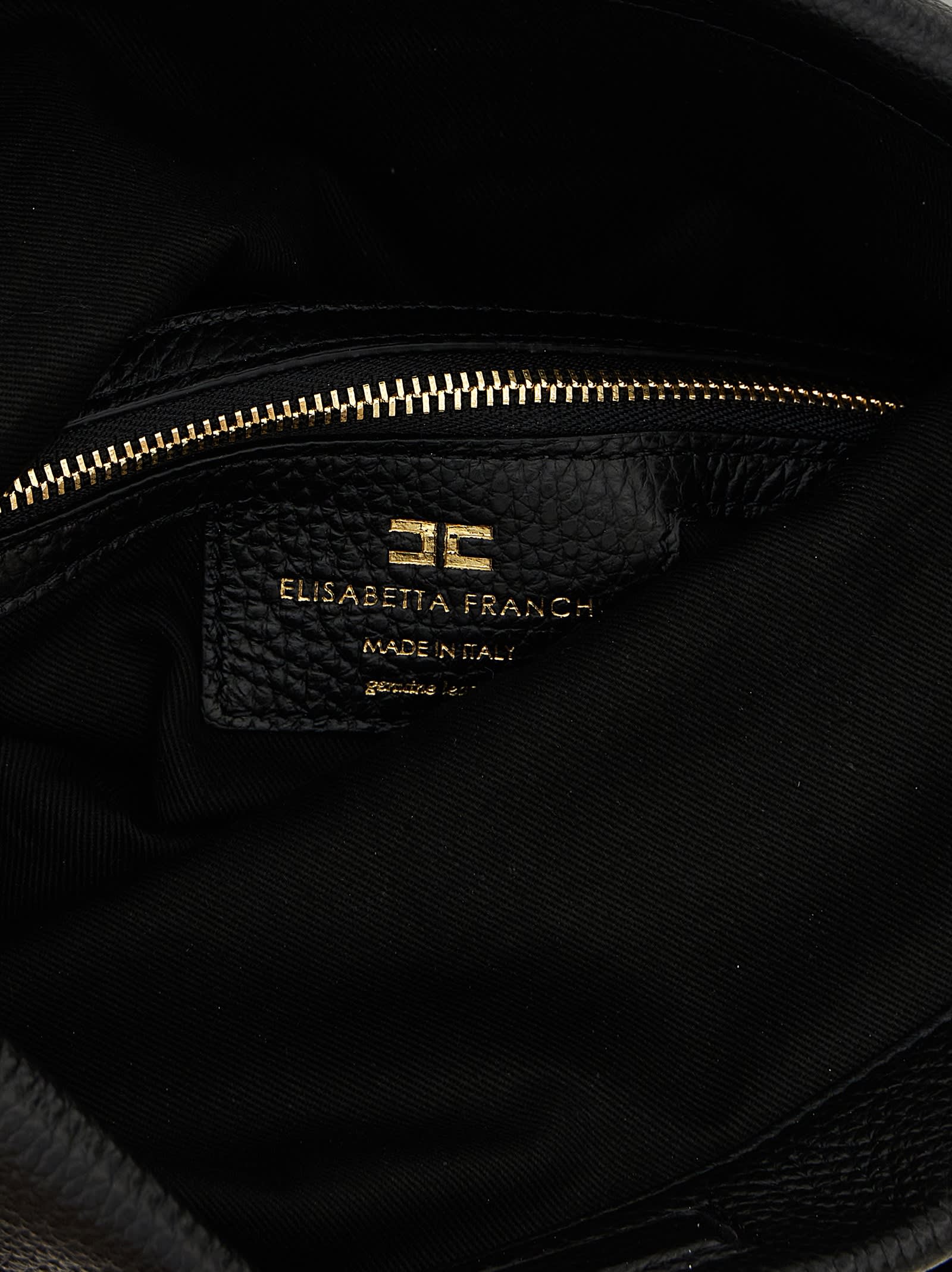 Elisabetta Franchi Logo Shoulder Bag Shoulder Bags Black In Black