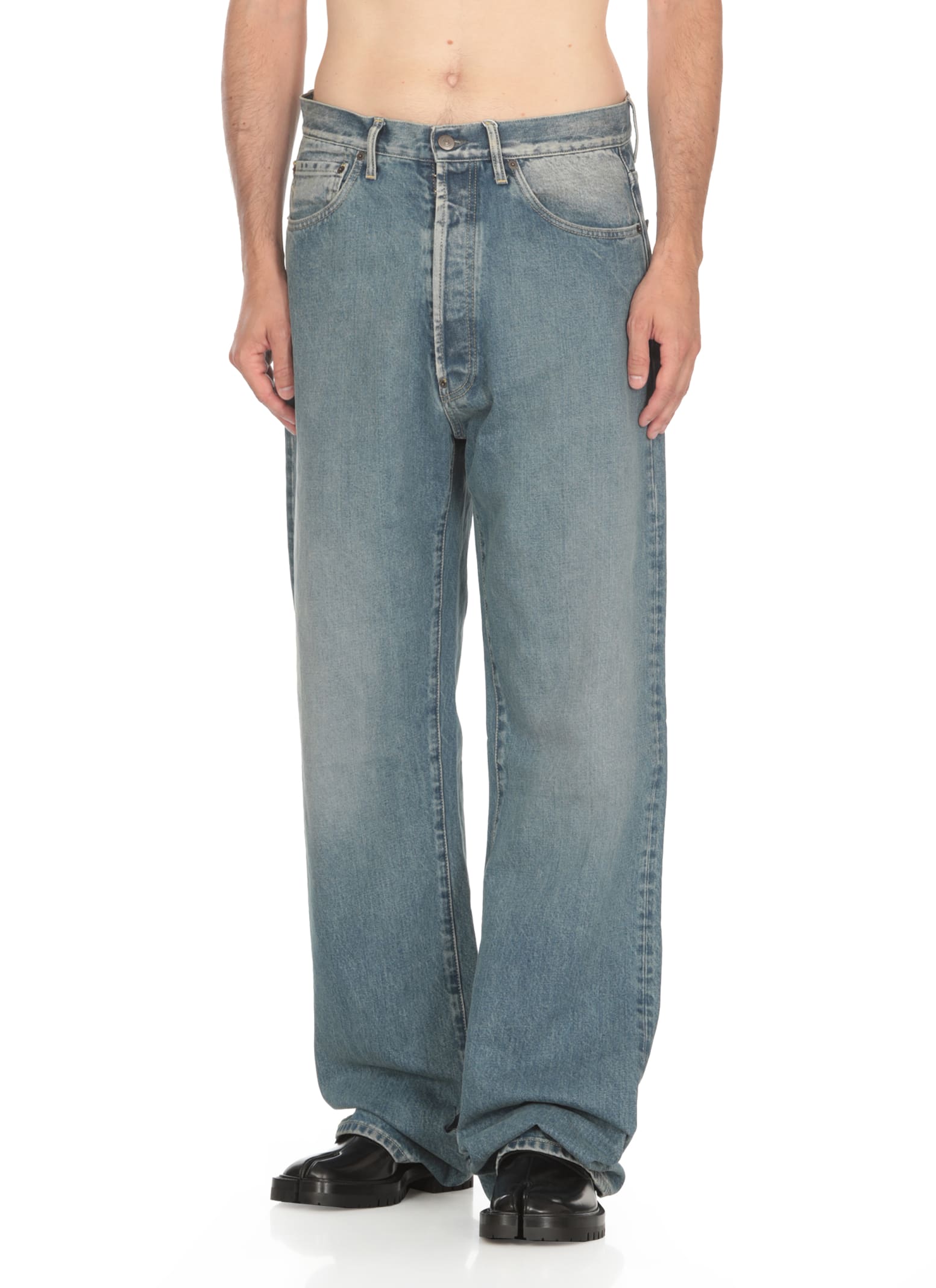 Shop Maison Margiela Cotton Jeans In Blue