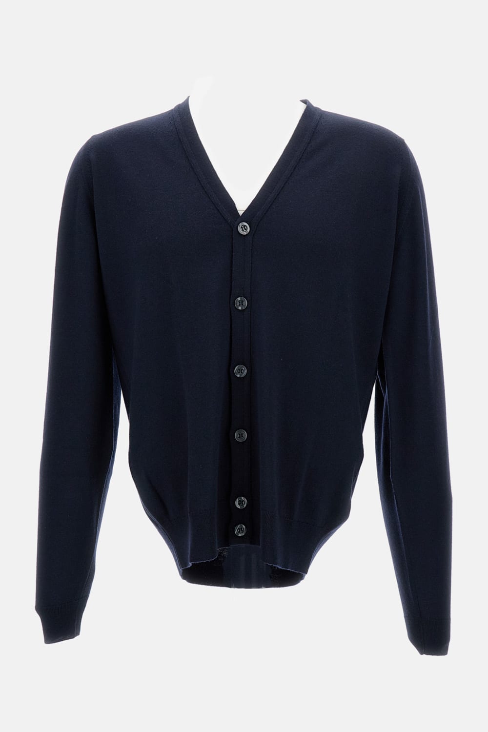 John Smedley Blue Midnight Cardigan In Blue
