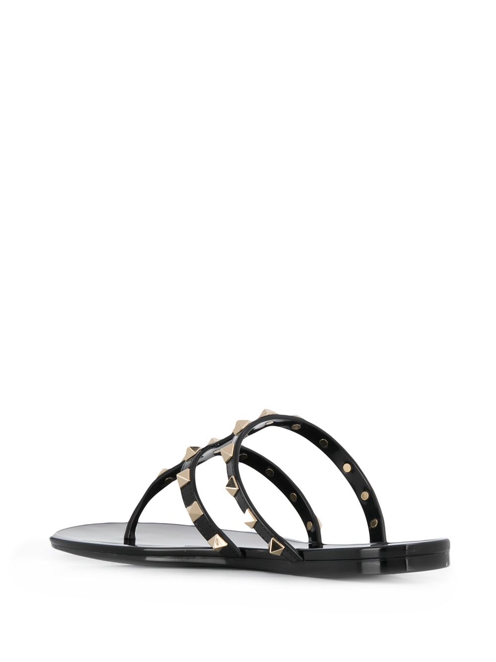 Valentino Garavani Summer Rockstud Thong Sandals In Black