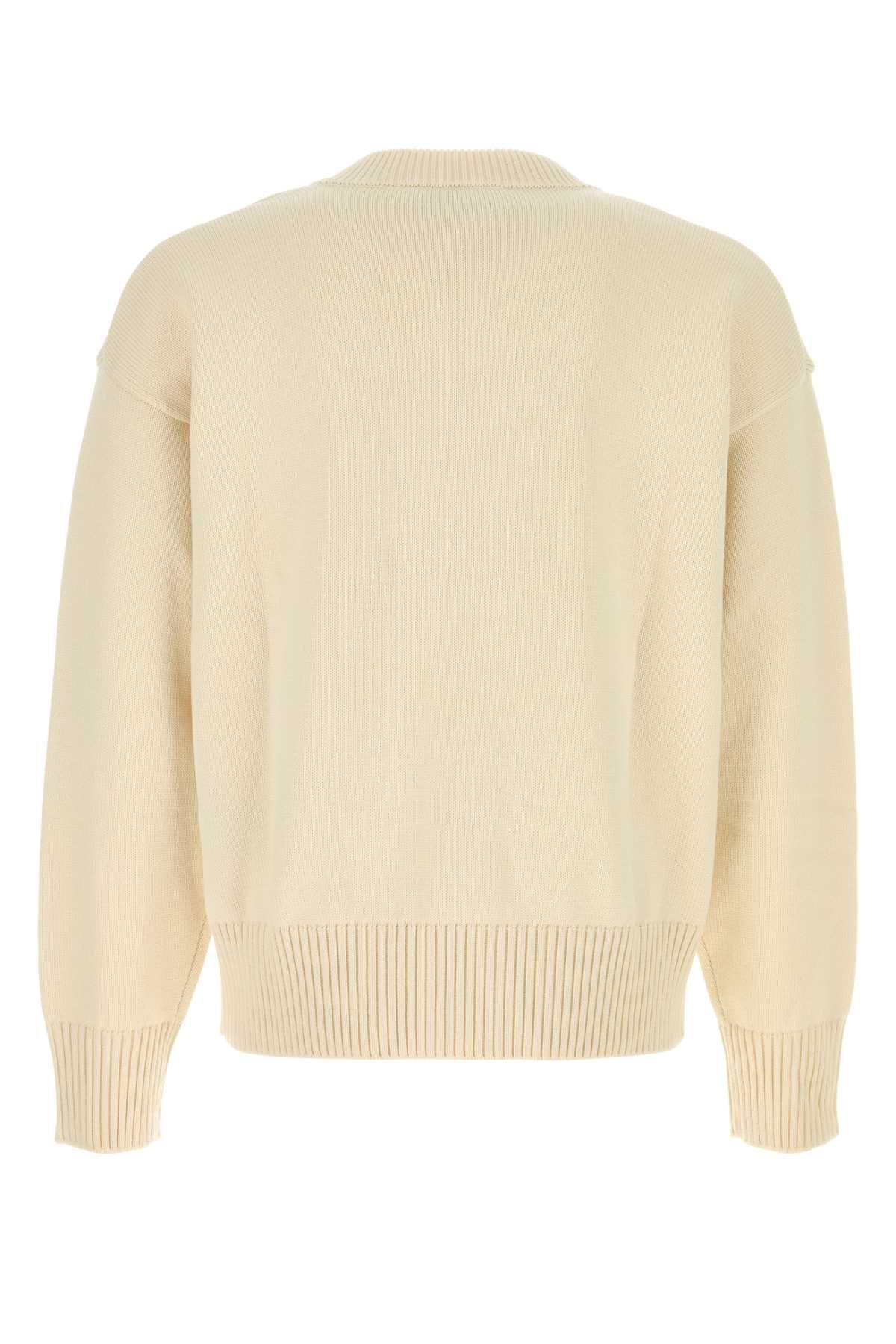 Shop Ami Alexandre Mattiussi Cream Cotton Blend Cardigan In Whitecream