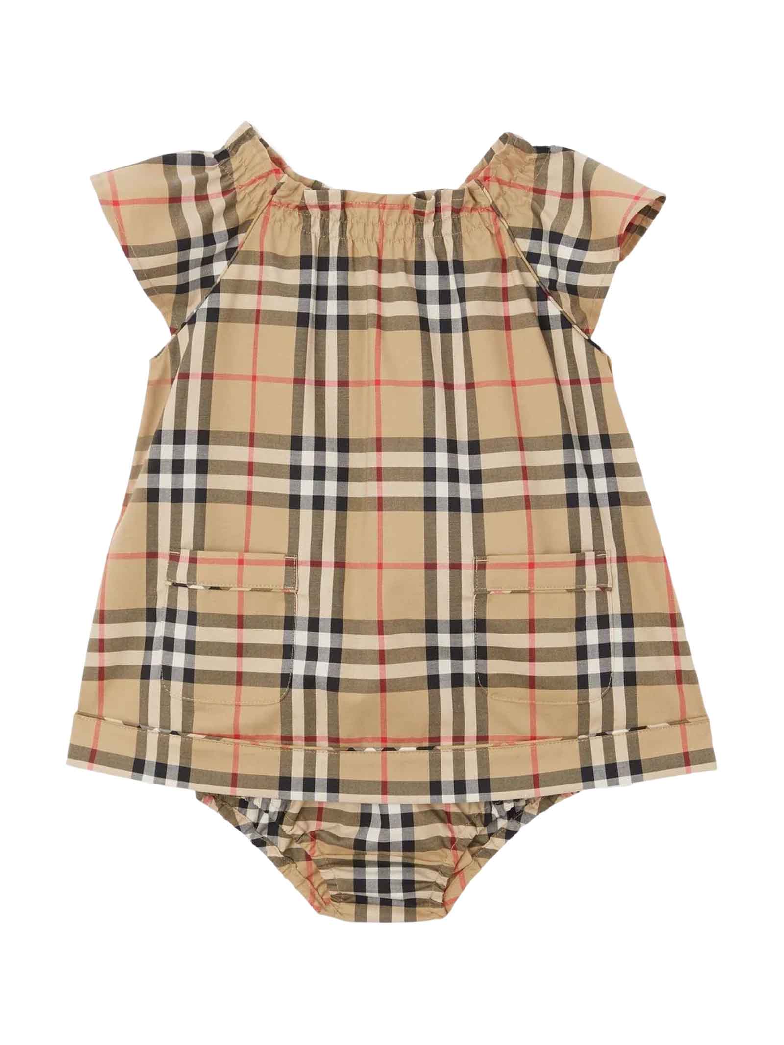 Burberry Beige Dress Baby Girl