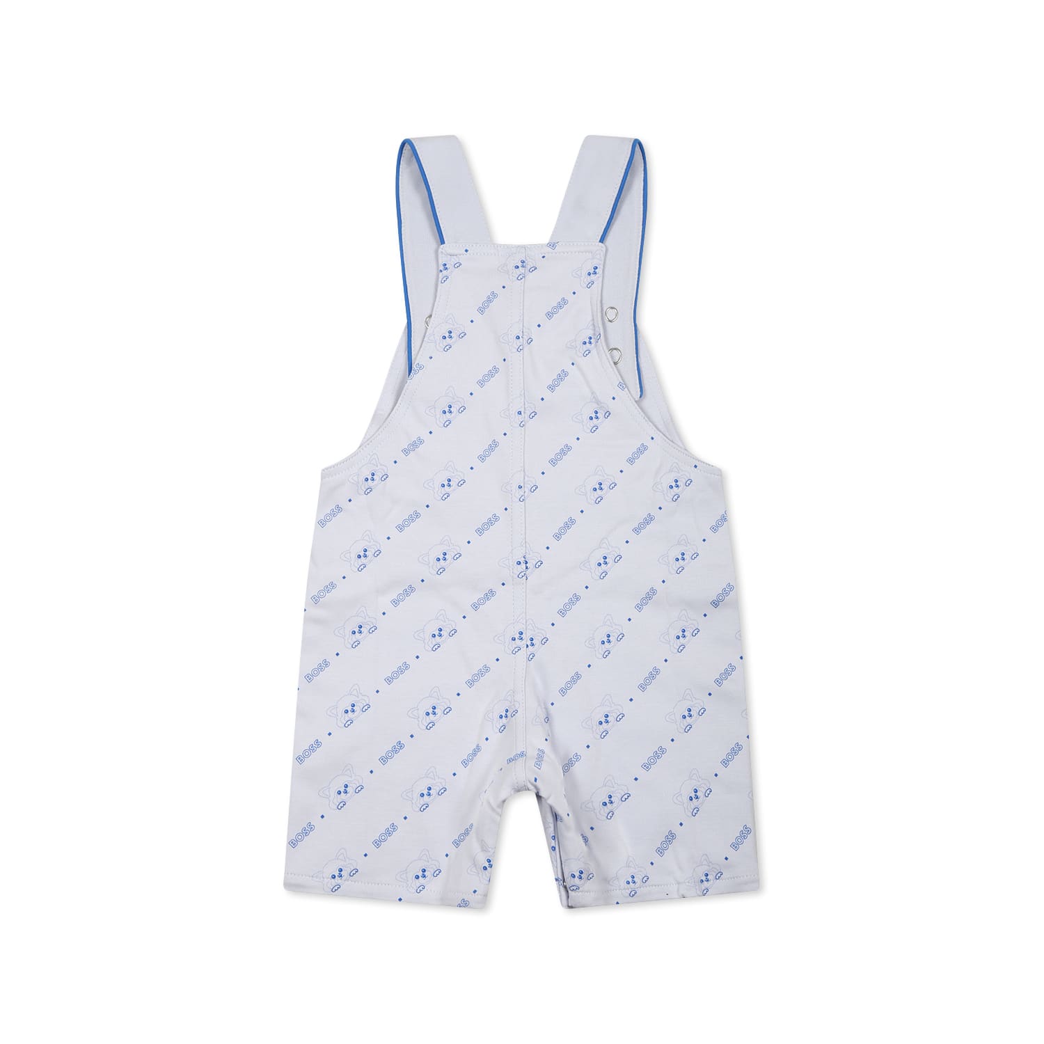 Hugo Boss Light Blue Dungarees For Baby Boy With Logo Ad Panda In Light Blue