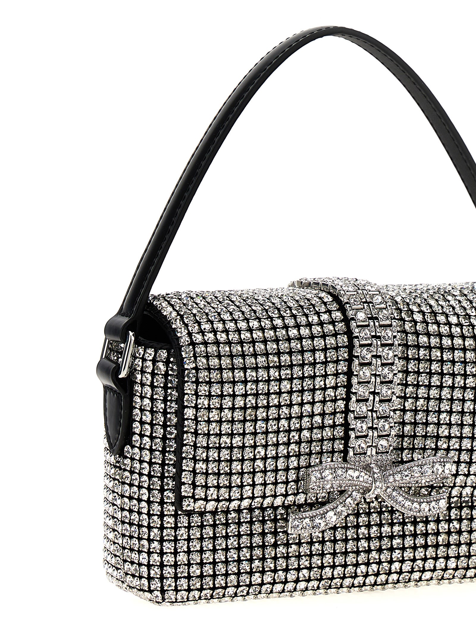 Shop Self-portrait Silver Rhinestone Chainmail Micro Handbag