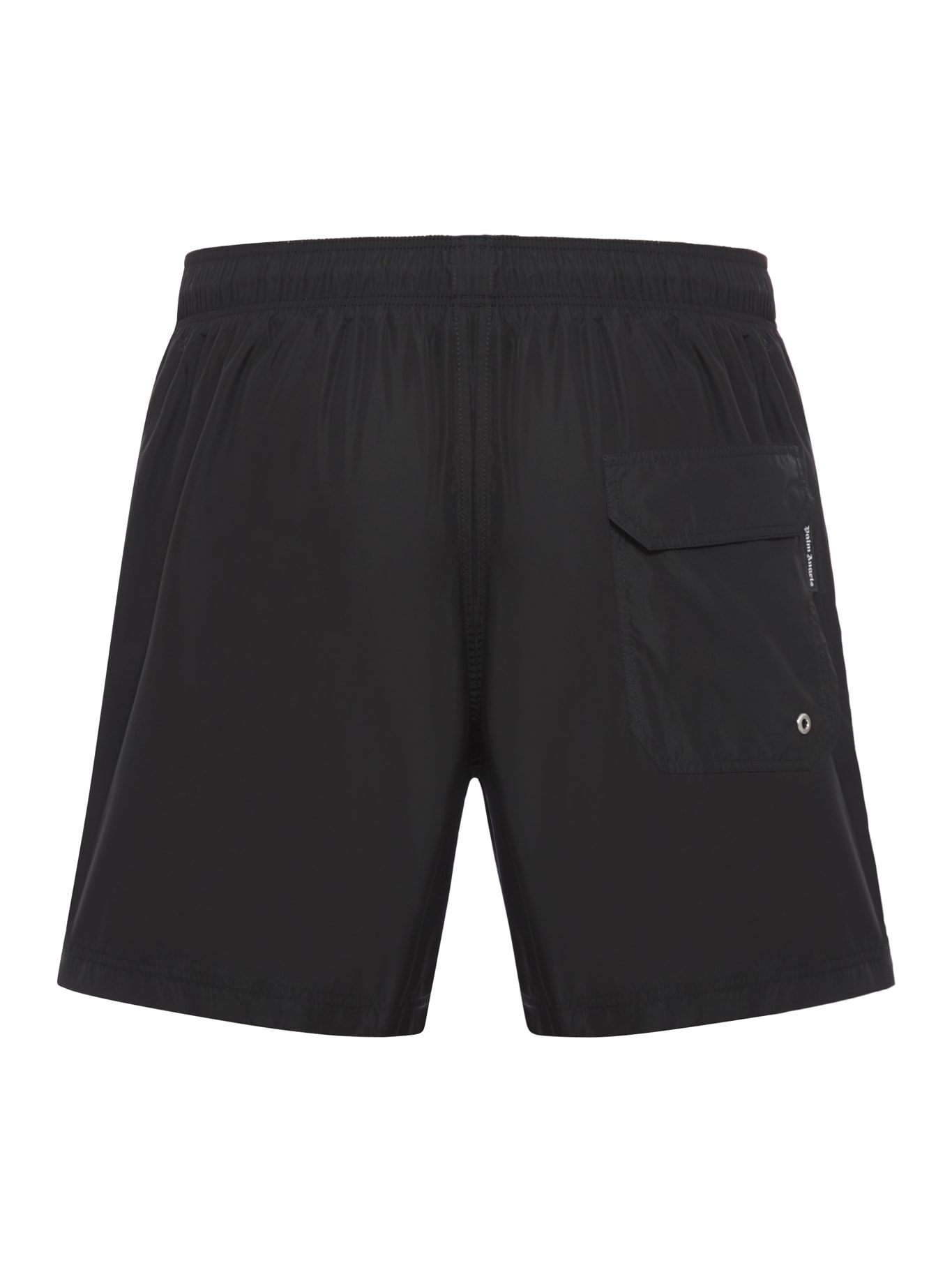 Shop Palm Angels Pa City Swimshorts In Black Red