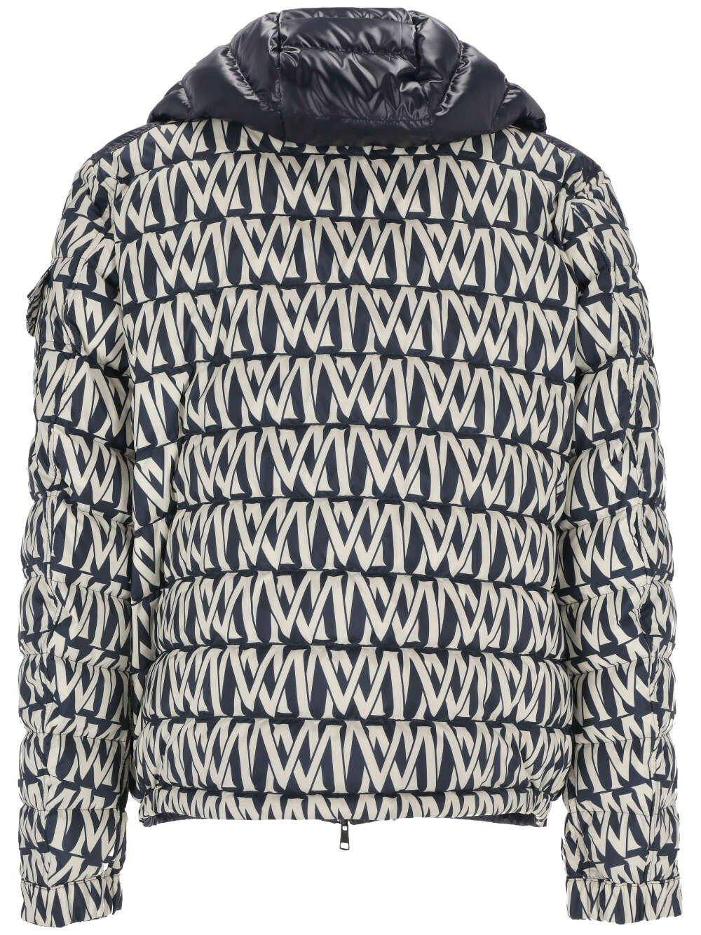 Shop Moncler All-over Logo Printed Puffer Jacket In Fantasia