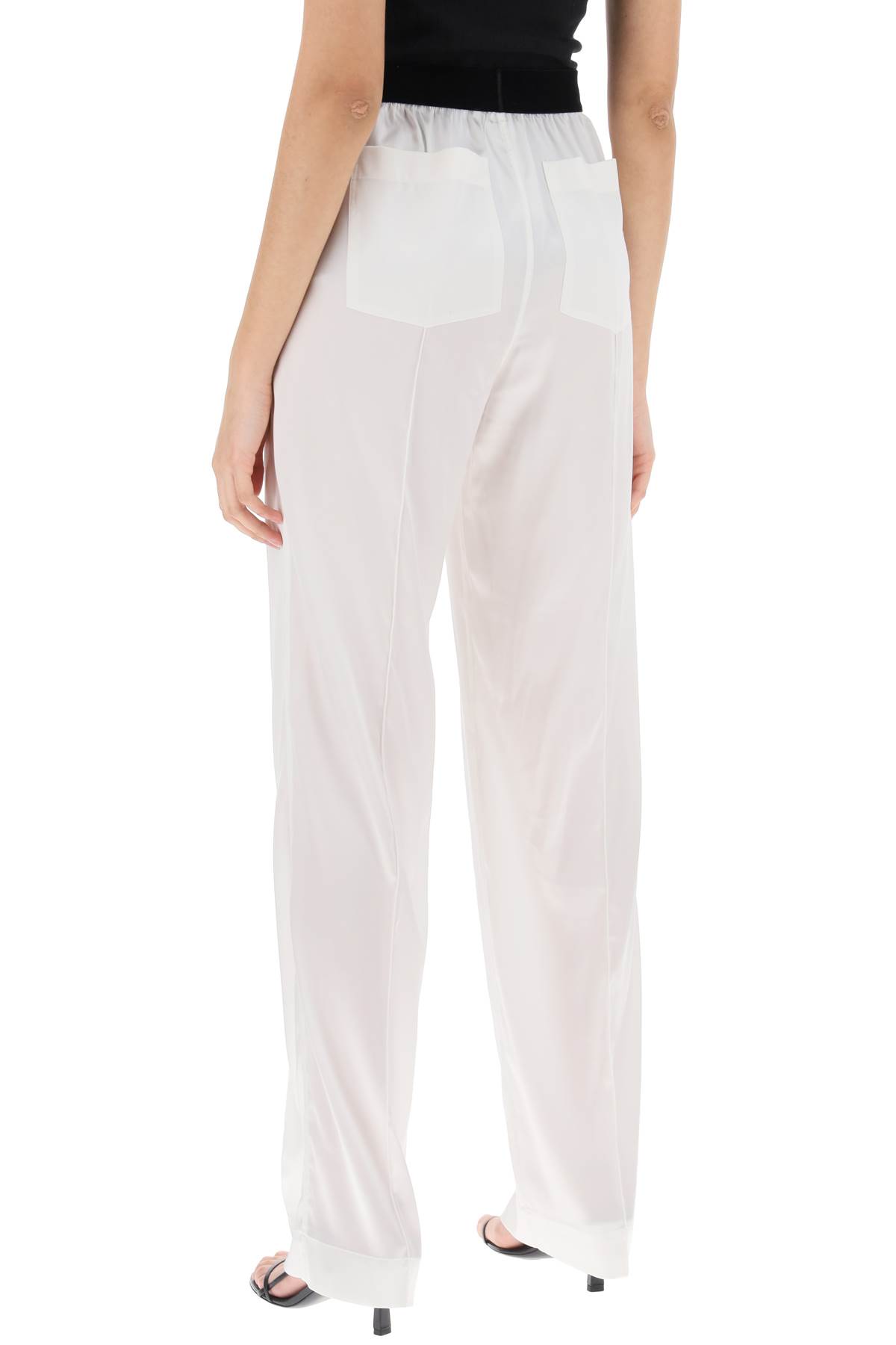Shop Tom Ford Silk Pajama Pants In Ecru (white)