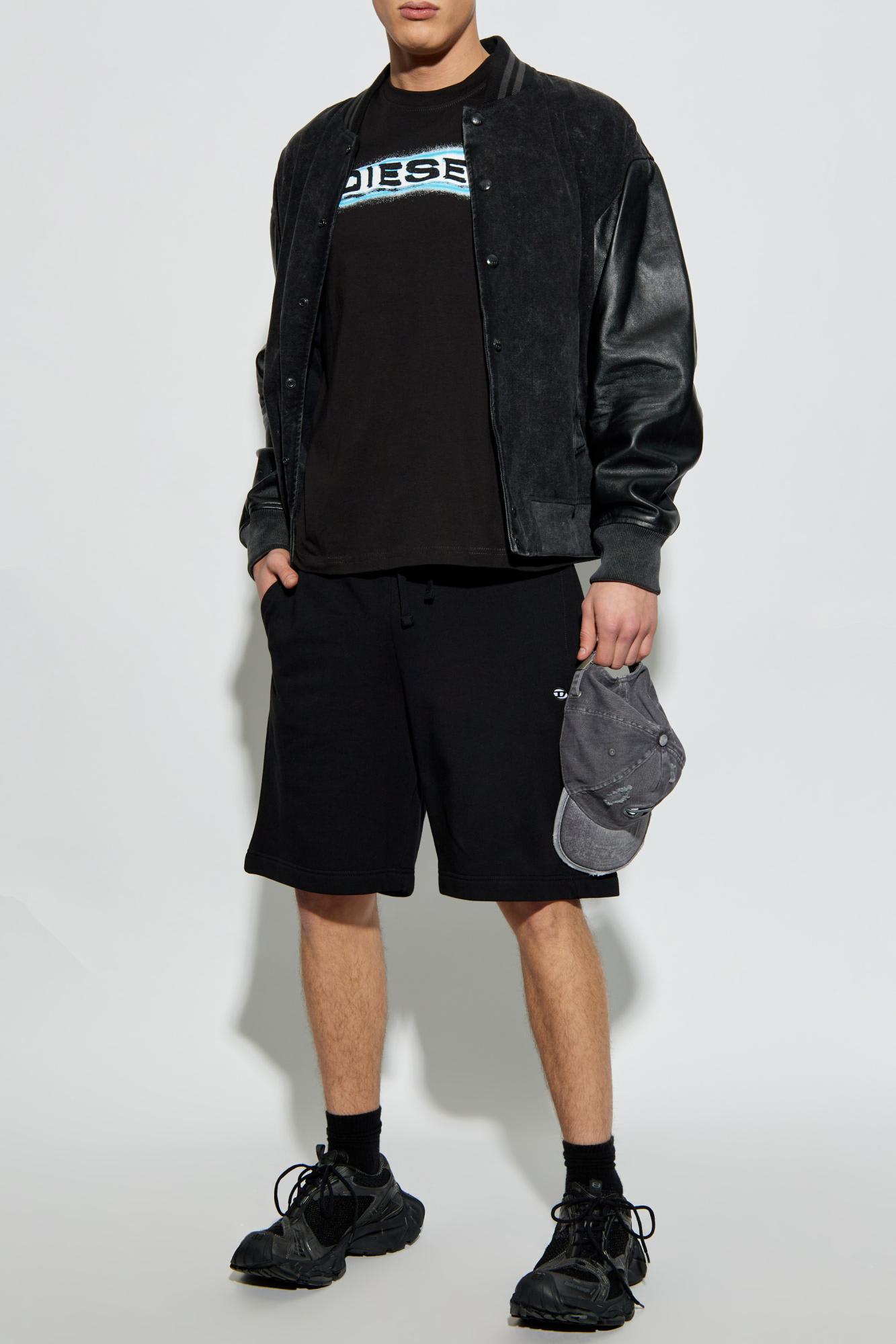 Diesel Black Cotton T-adjust-r4t T-shirt In 9xx