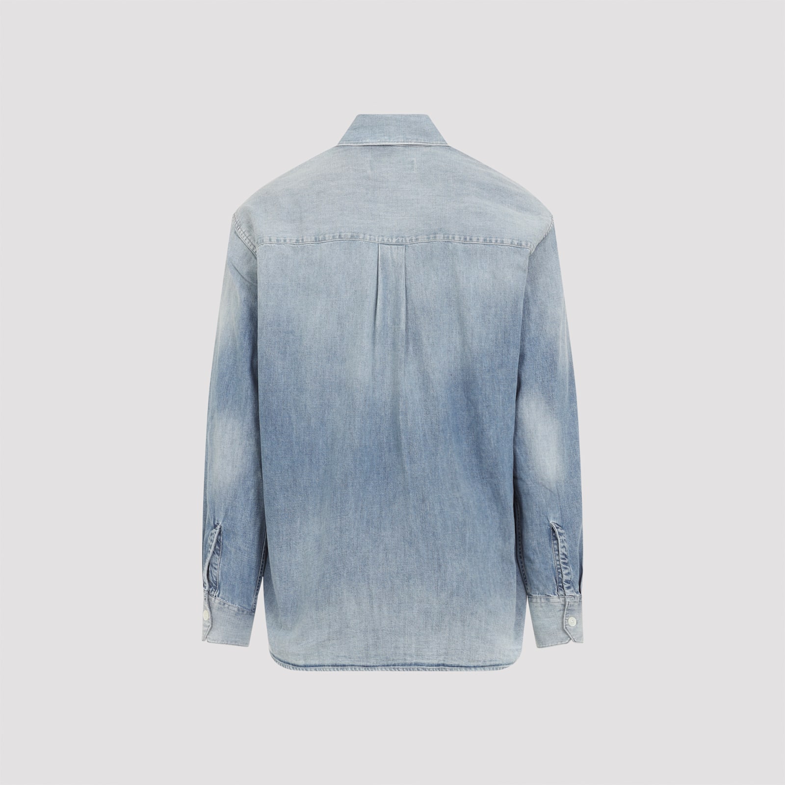 Our Legacy Long Sleeve Button-down Shirt Featuring Pocket In Blue