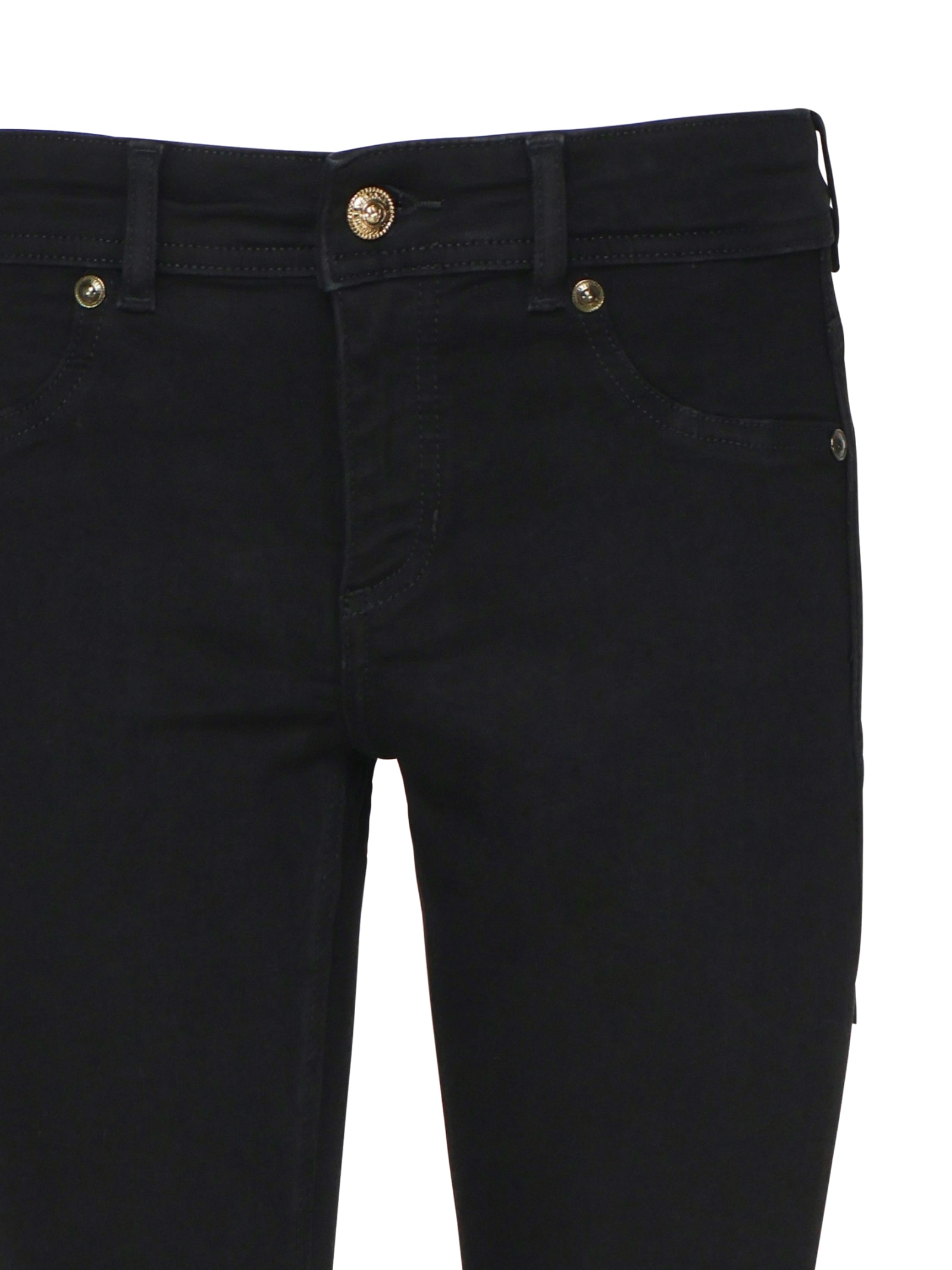 Shop Versace Jeans Couture Slim Fit Cotton Denim In Black