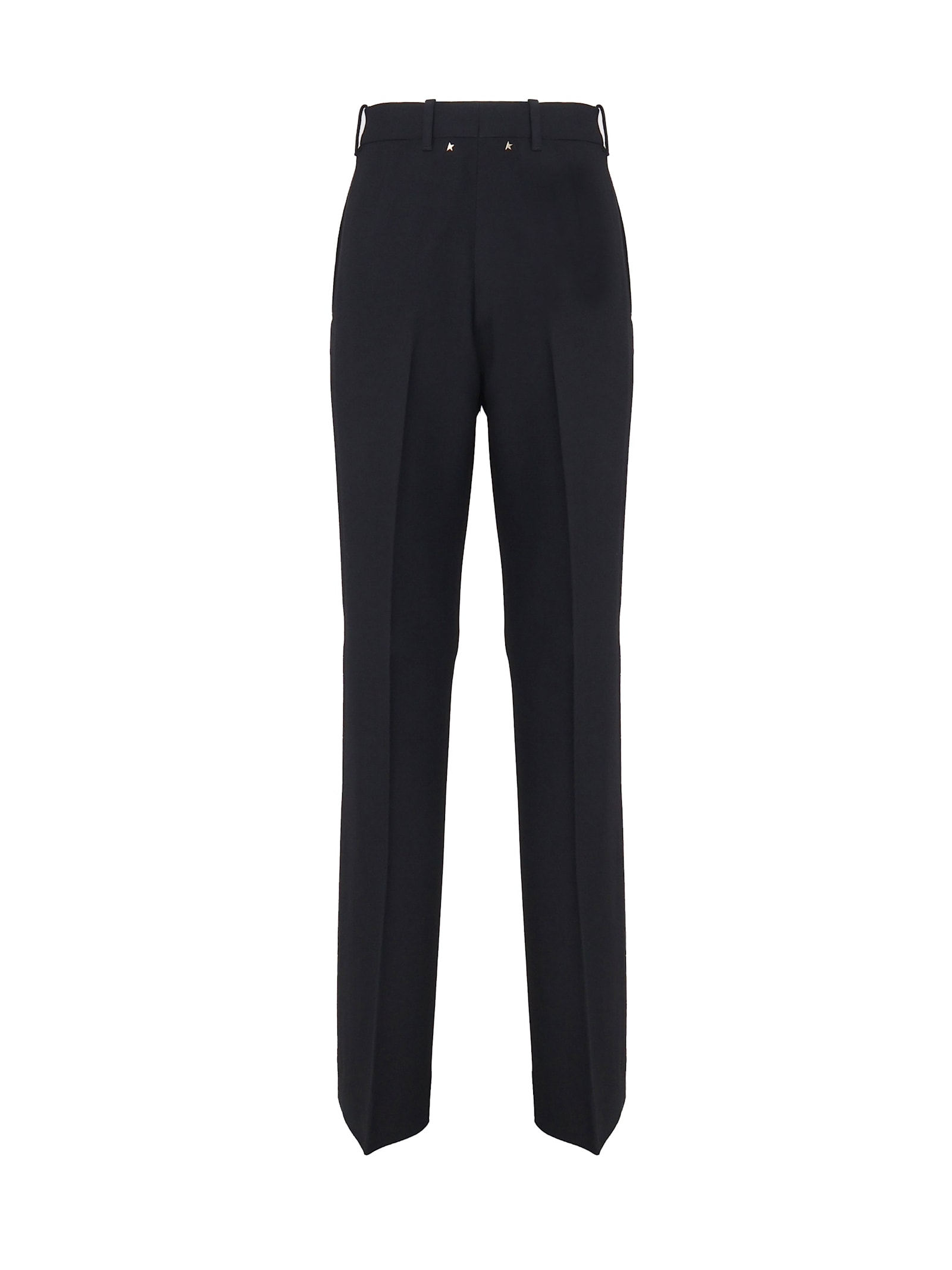 Shop Golden Goose Mixed Wool Trousers In Polar Night