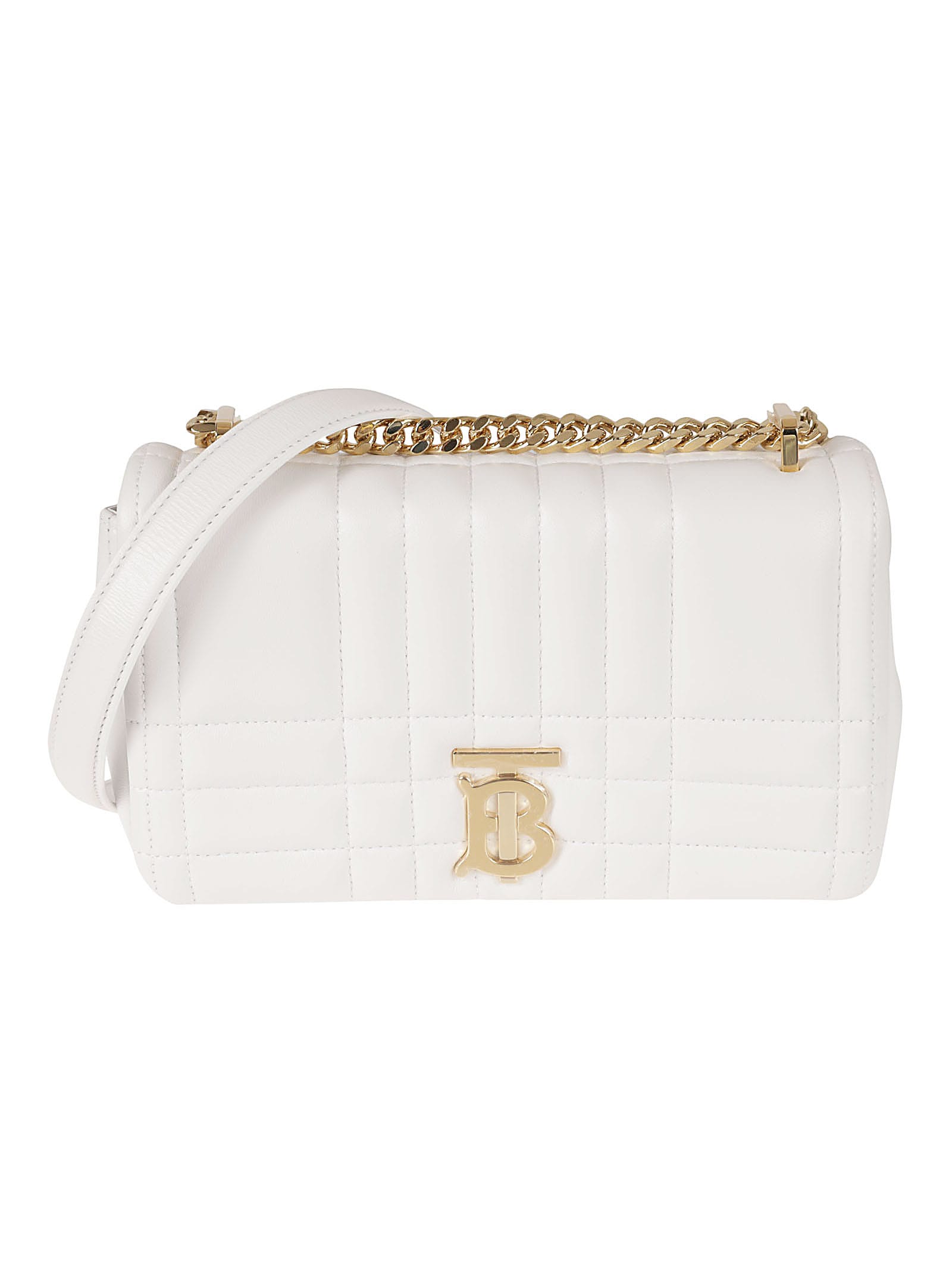 Burberry Lola Quilted-leather Crossbody Bag In Optic White