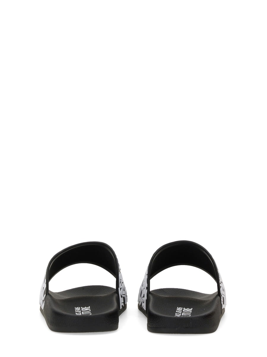 Versace Jeans Couture Sandal With Logo In Black