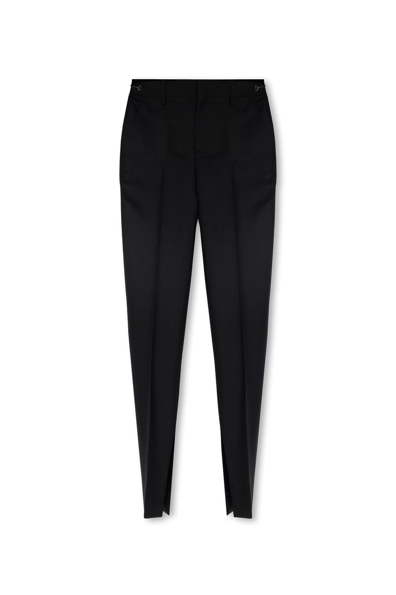 Shop Gucci Wool Pleat-front Trousers In Black