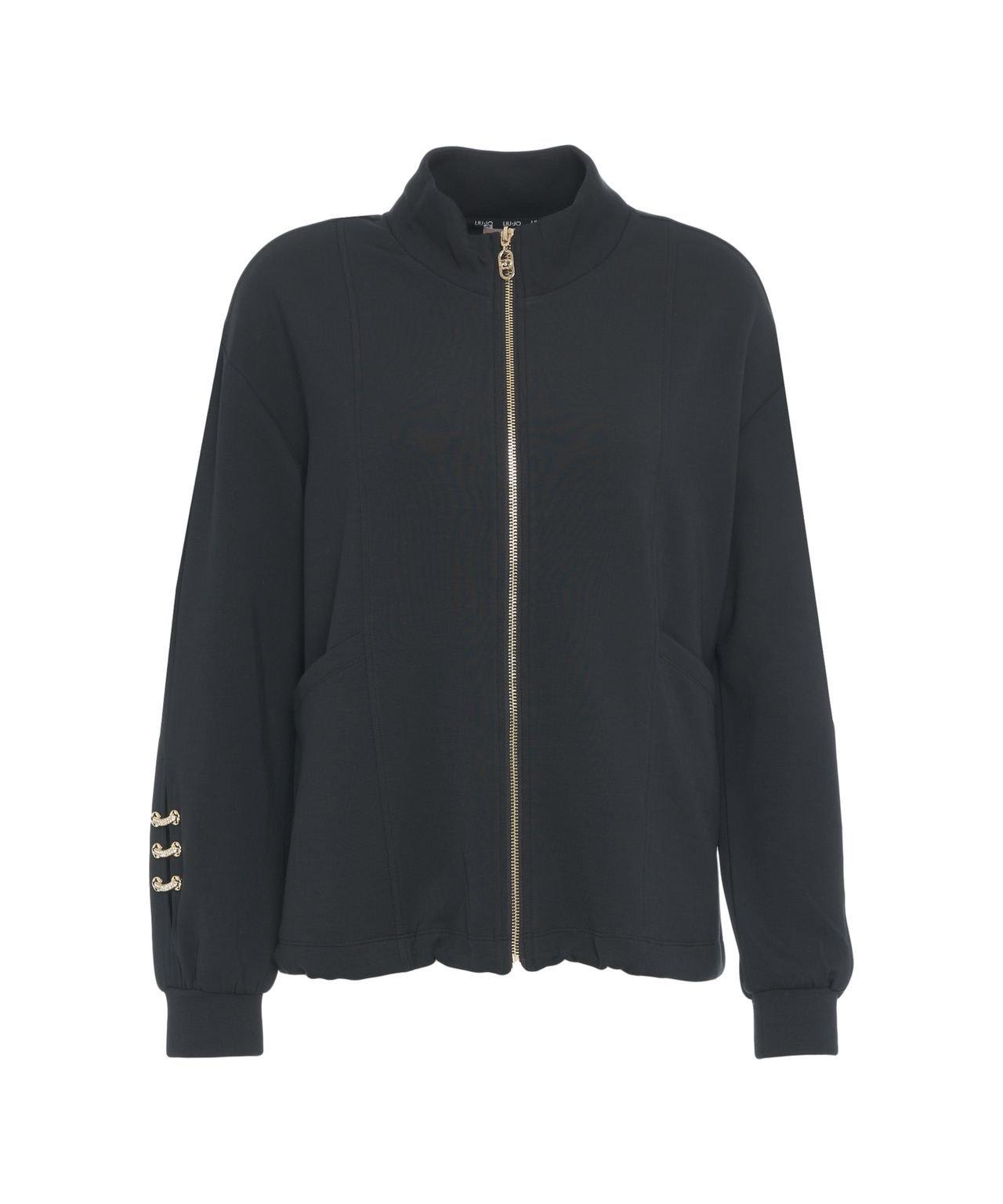 Liu-Jo Embellished Zip-up Sweatshirt