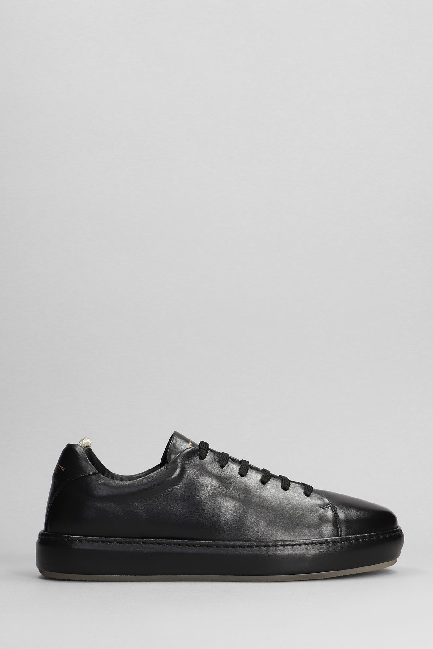 OFFICINE CREATIVE COVERED 001 SNEAKERS IN BLACK LEATHER