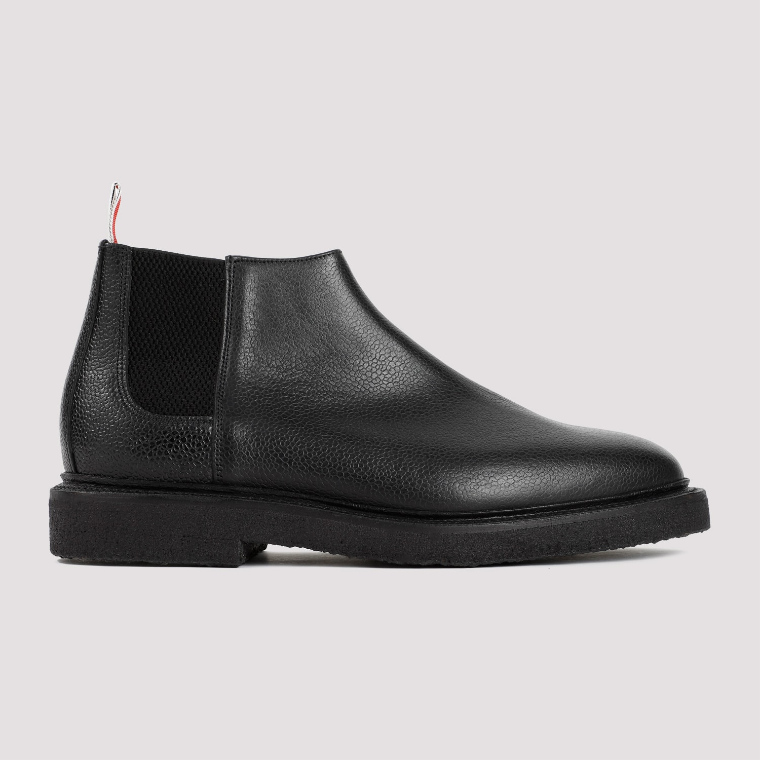 Shop Thom Browne Leather Mid Top Chelsea Boots In Black