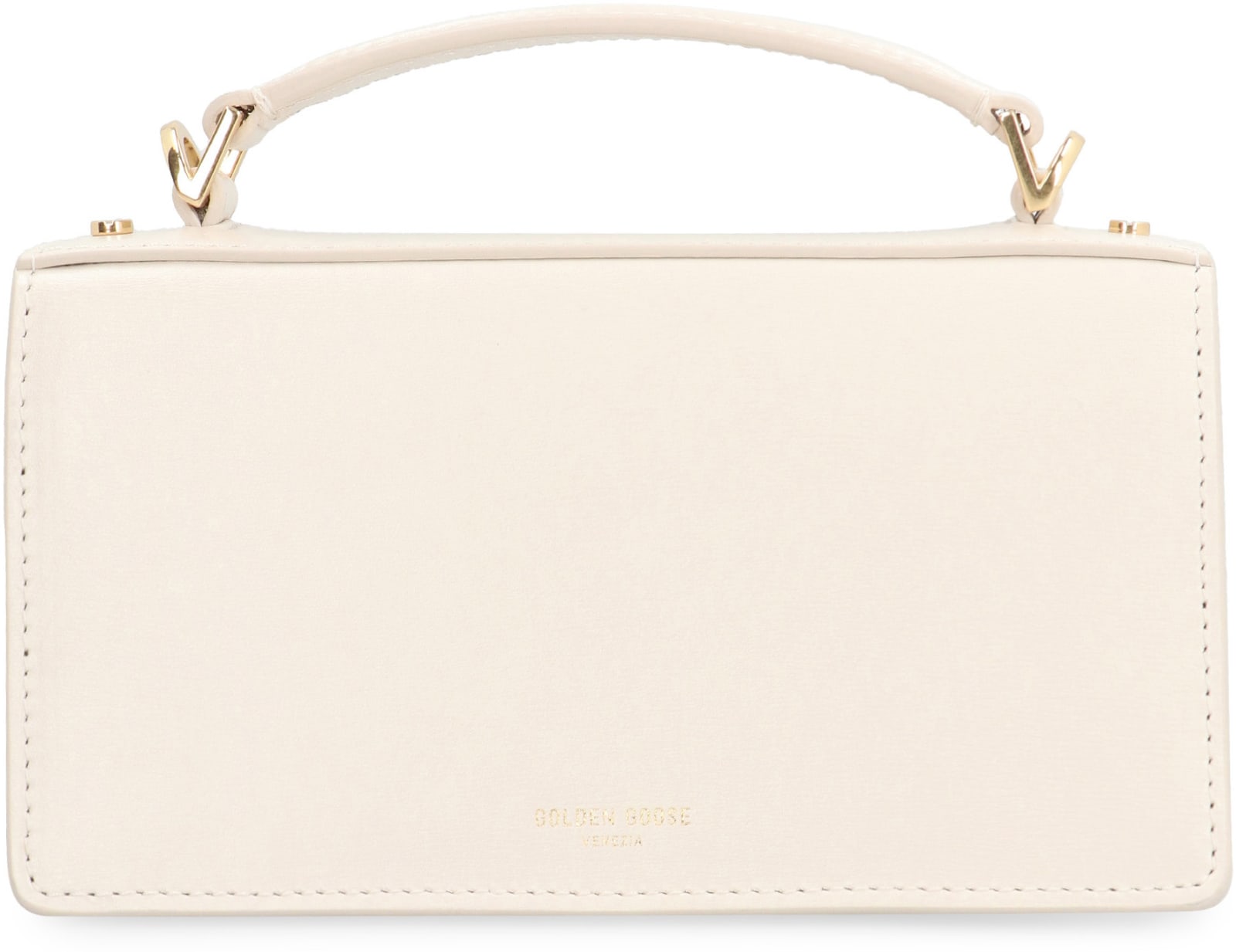 Shop Golden Goose Venezia Leather Mini Crossbody Bag In White