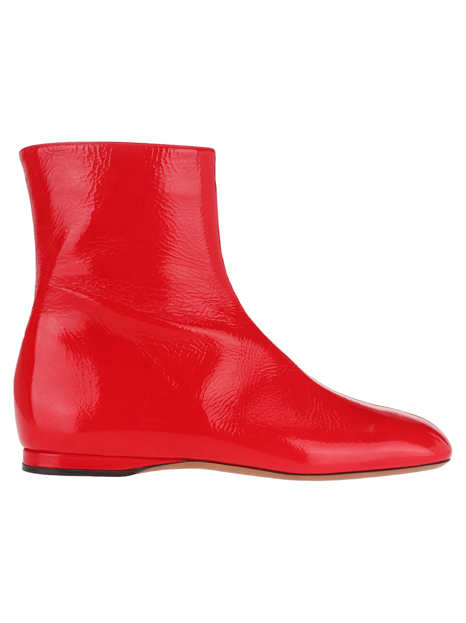 square toe flat ankle boots