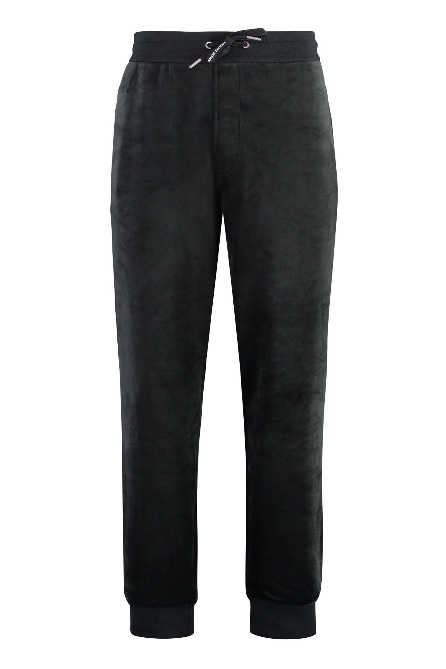 Shop Emporio Armani Chenille Track-pants In Black