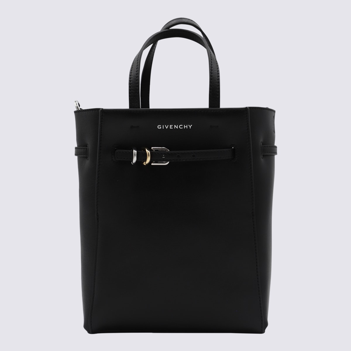 Shop Givenchy Black Leather Voyou Mini Totes