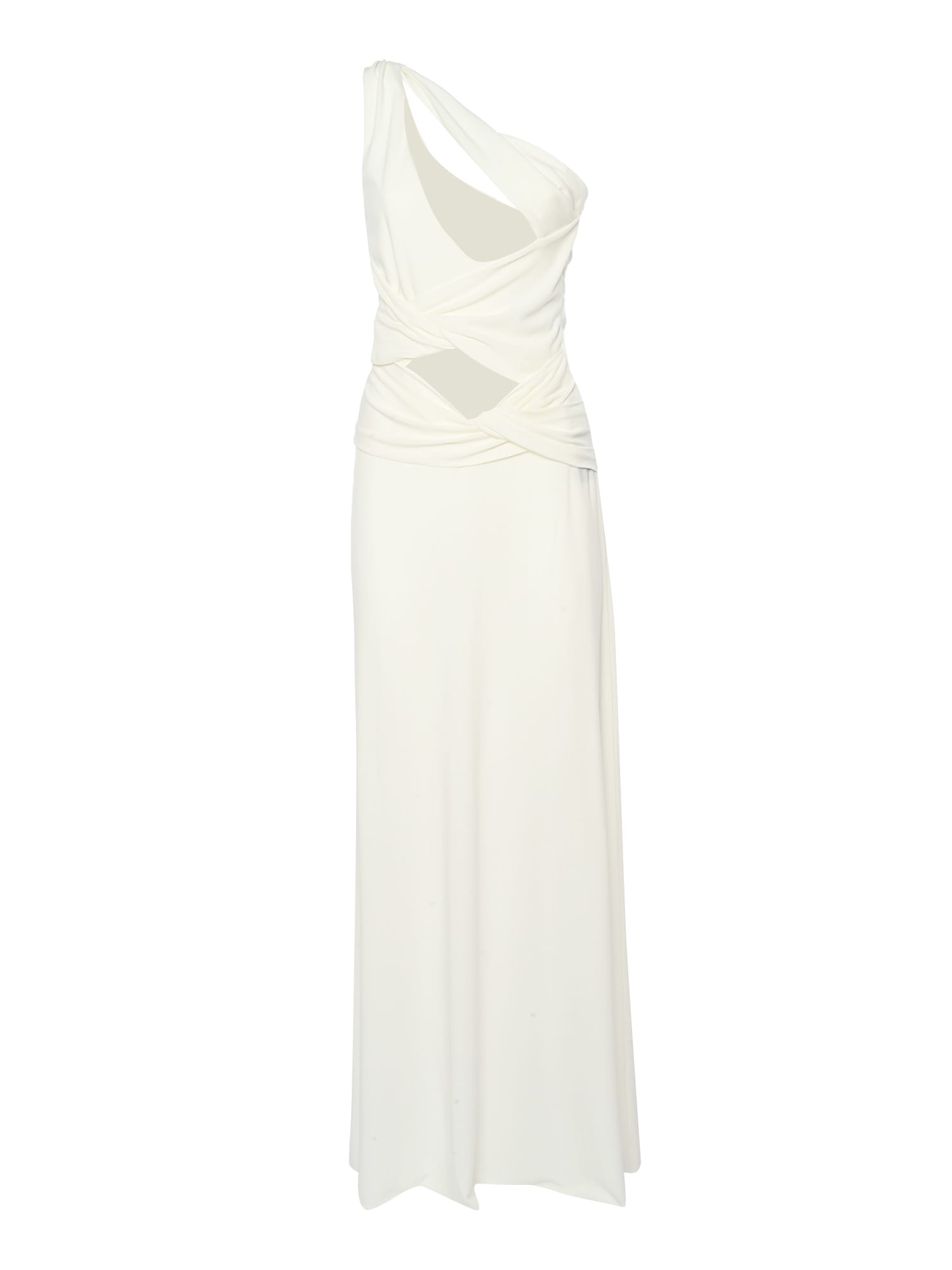 Shop Alberta Ferretti One Shoulder Dress In White