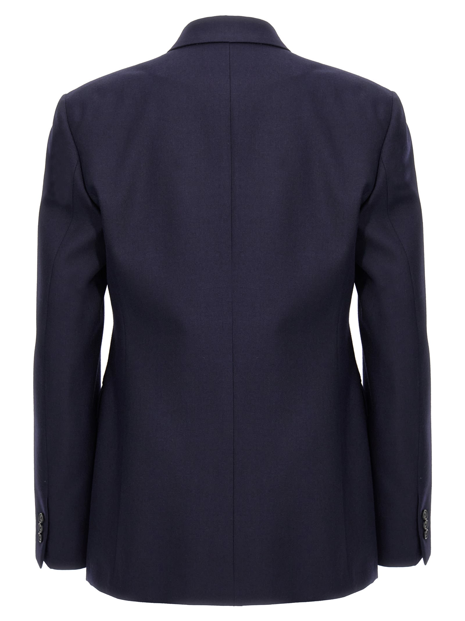 Shop Loewe Double-breasted Flannel Blazer In Blue