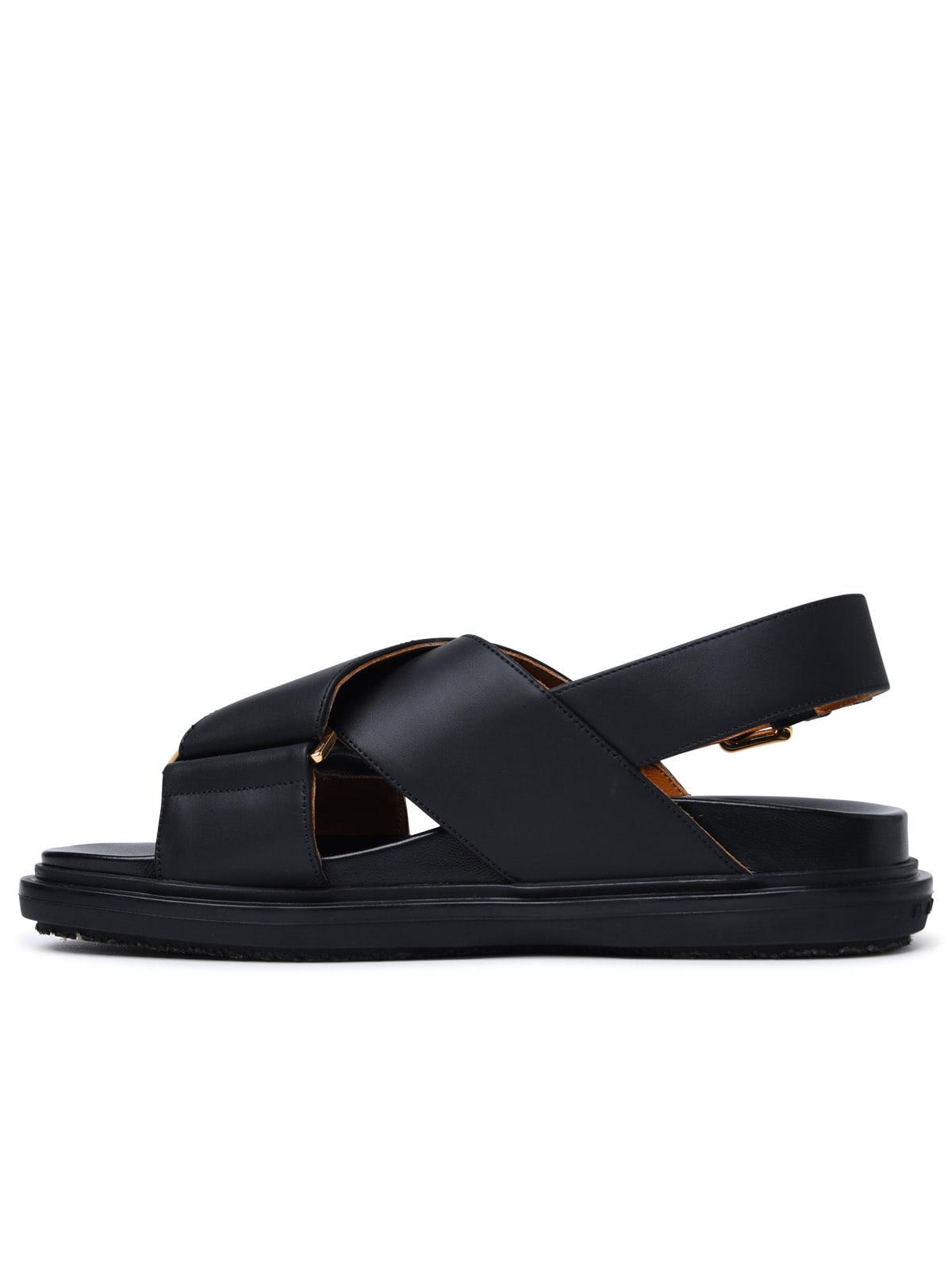 Shop Marni Fussbett Black Calf Leather Sandals