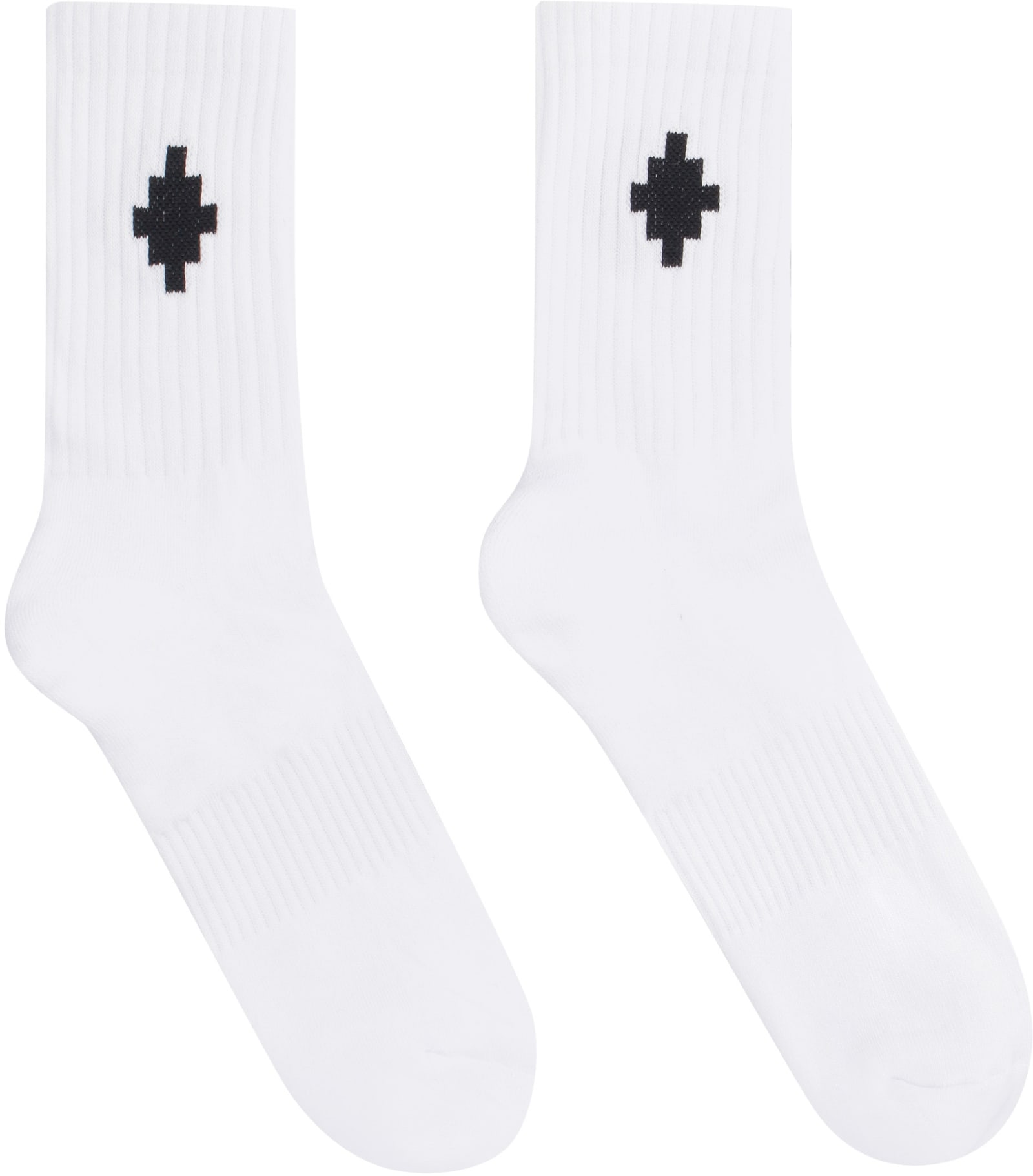 Shop Marcelo Burlon County Of Milan Cotton Socks With Logo In White