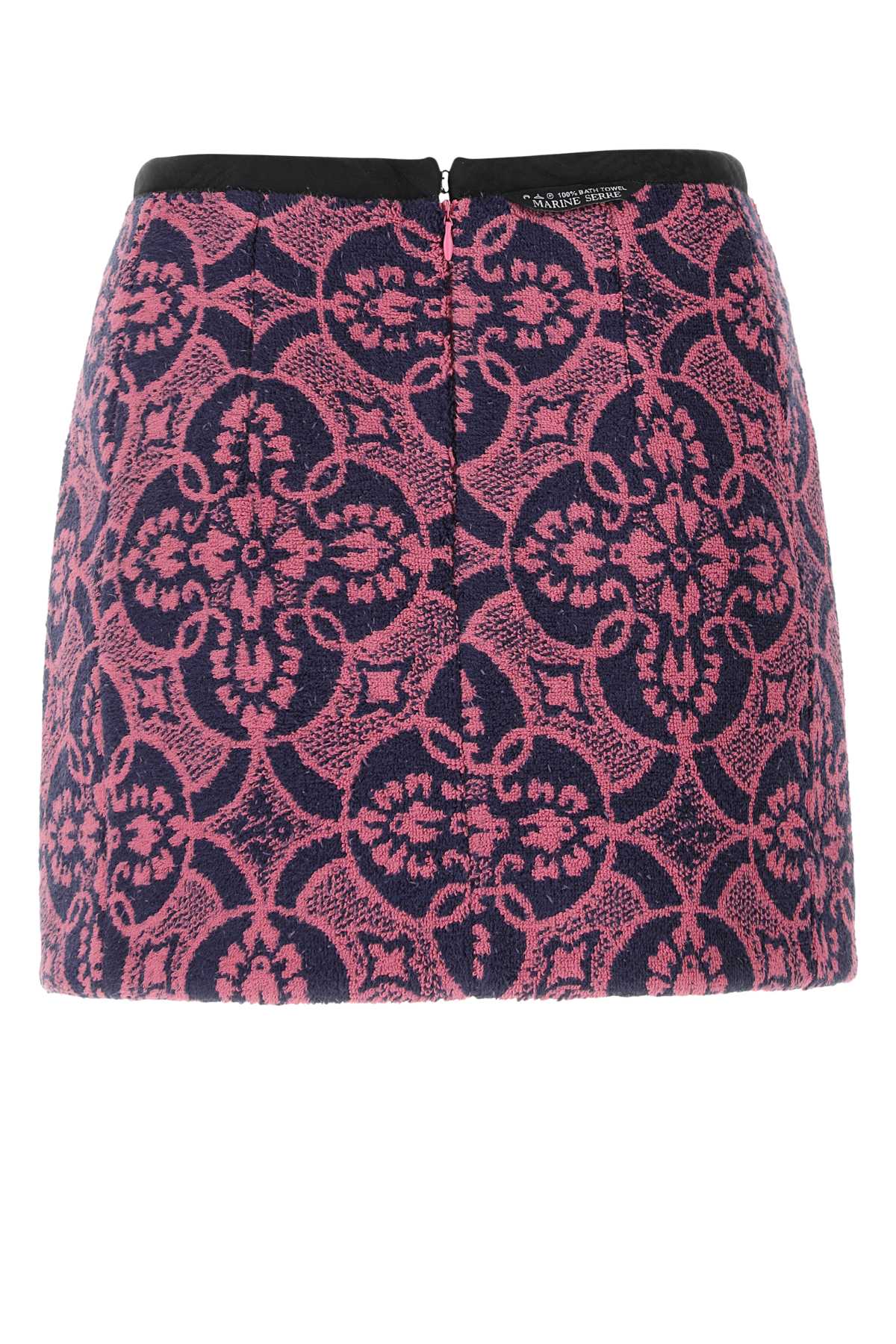 Shop Marine Serre Embroidered Cotton And Polyester Mini Skirt In Multicolor