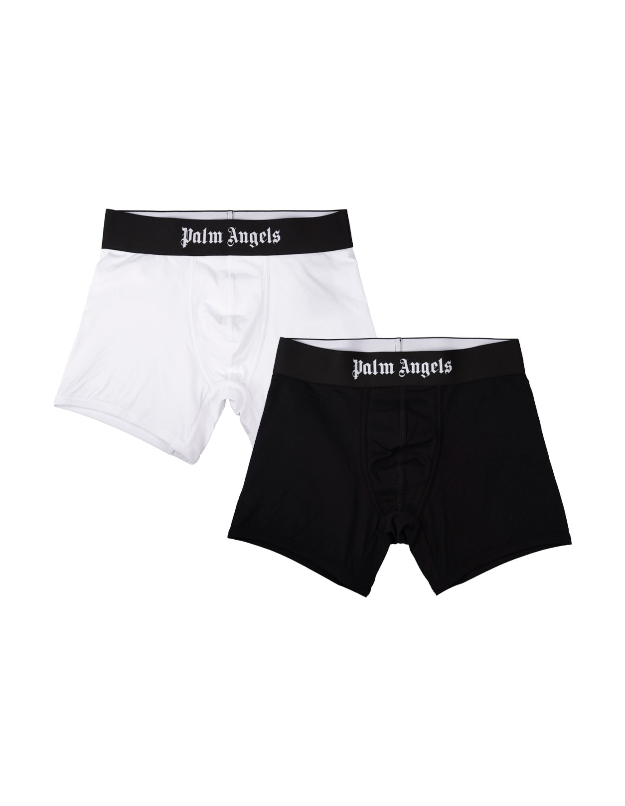 Palm Angels Set Of 2 Boxers In Black And White With Logo Band