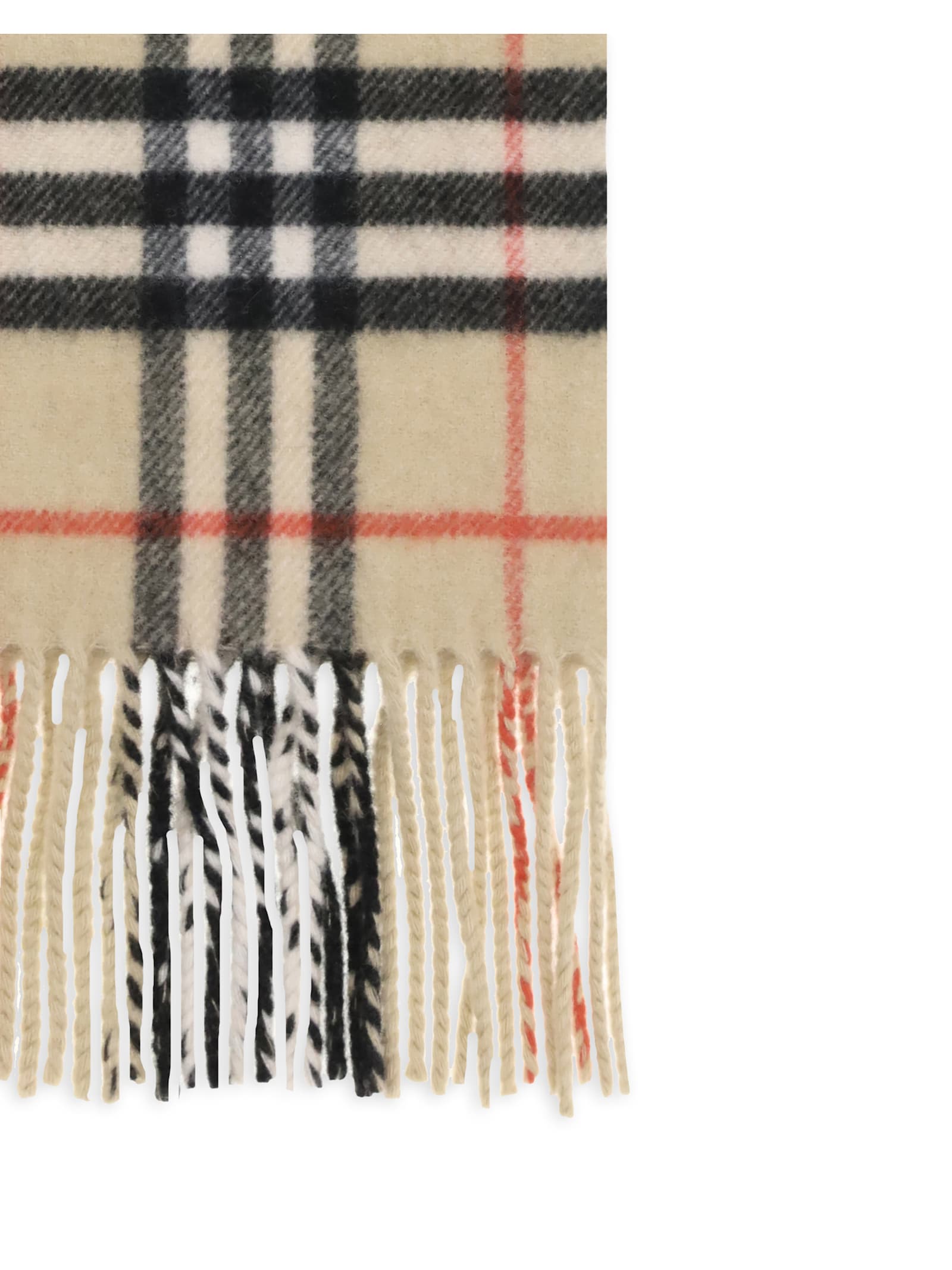 Burberry Thin Cashmere Check Scarf In Neutral