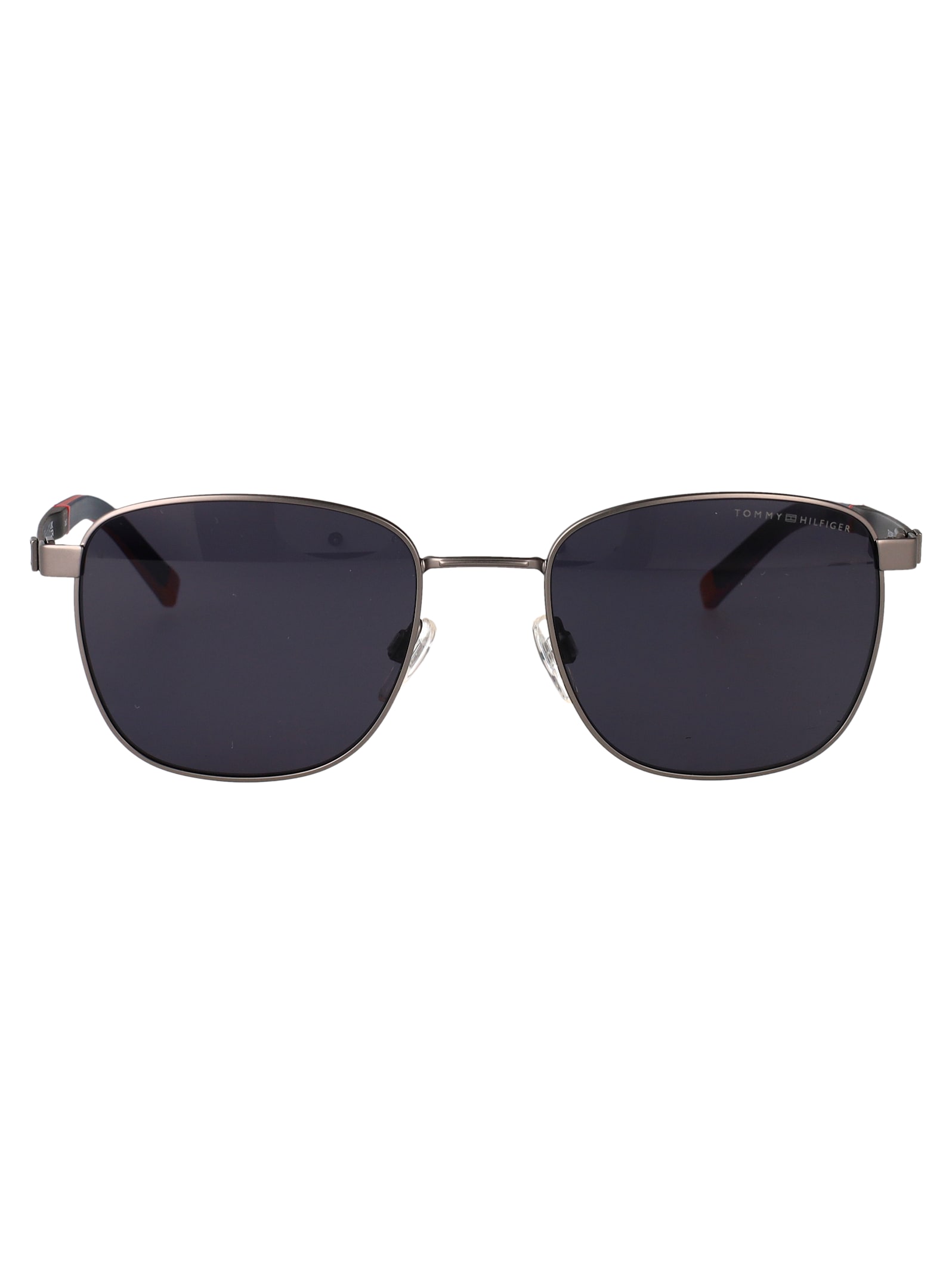 Tommy Hilfiger Dark Ruthenium Blue Stainless Steel Sunglasses In Black