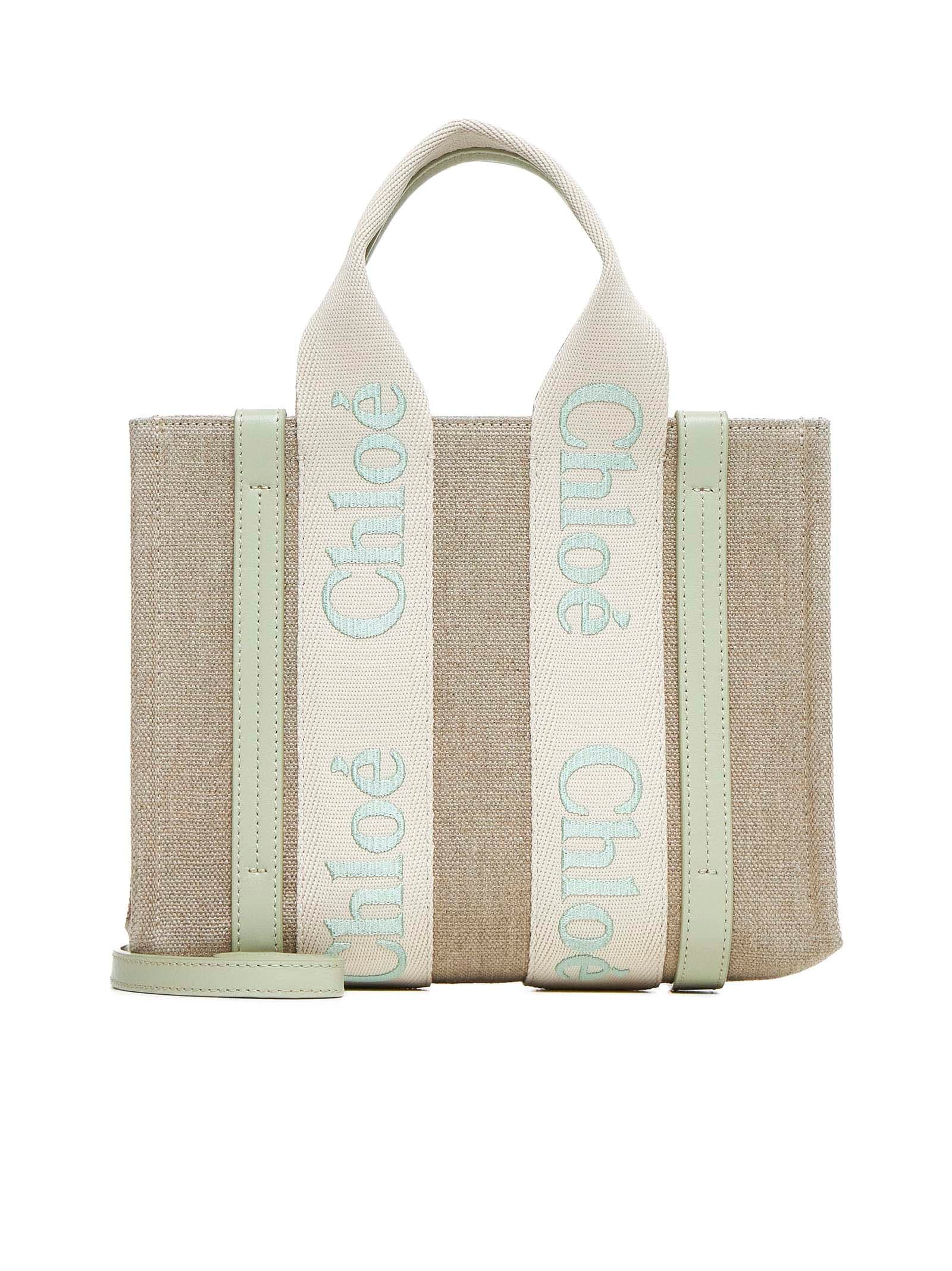 Shop Chloé Tote In Light Eucalyptus