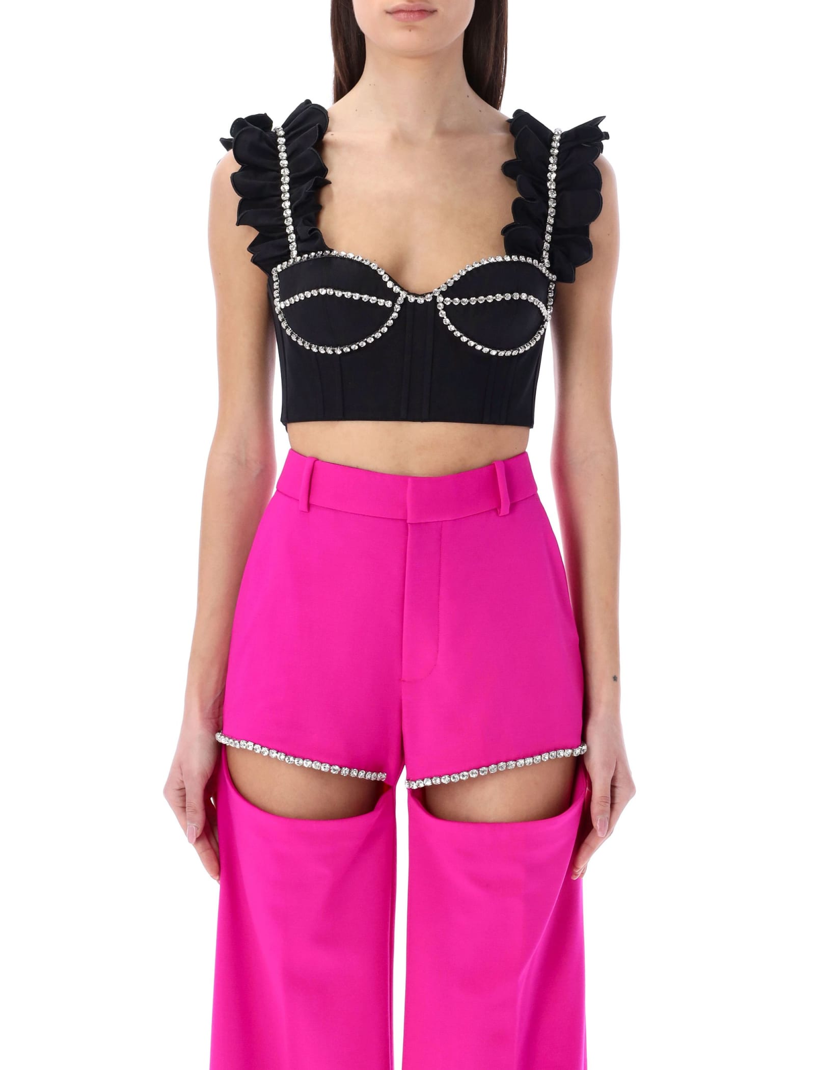 Area Black Cotton Top In Black