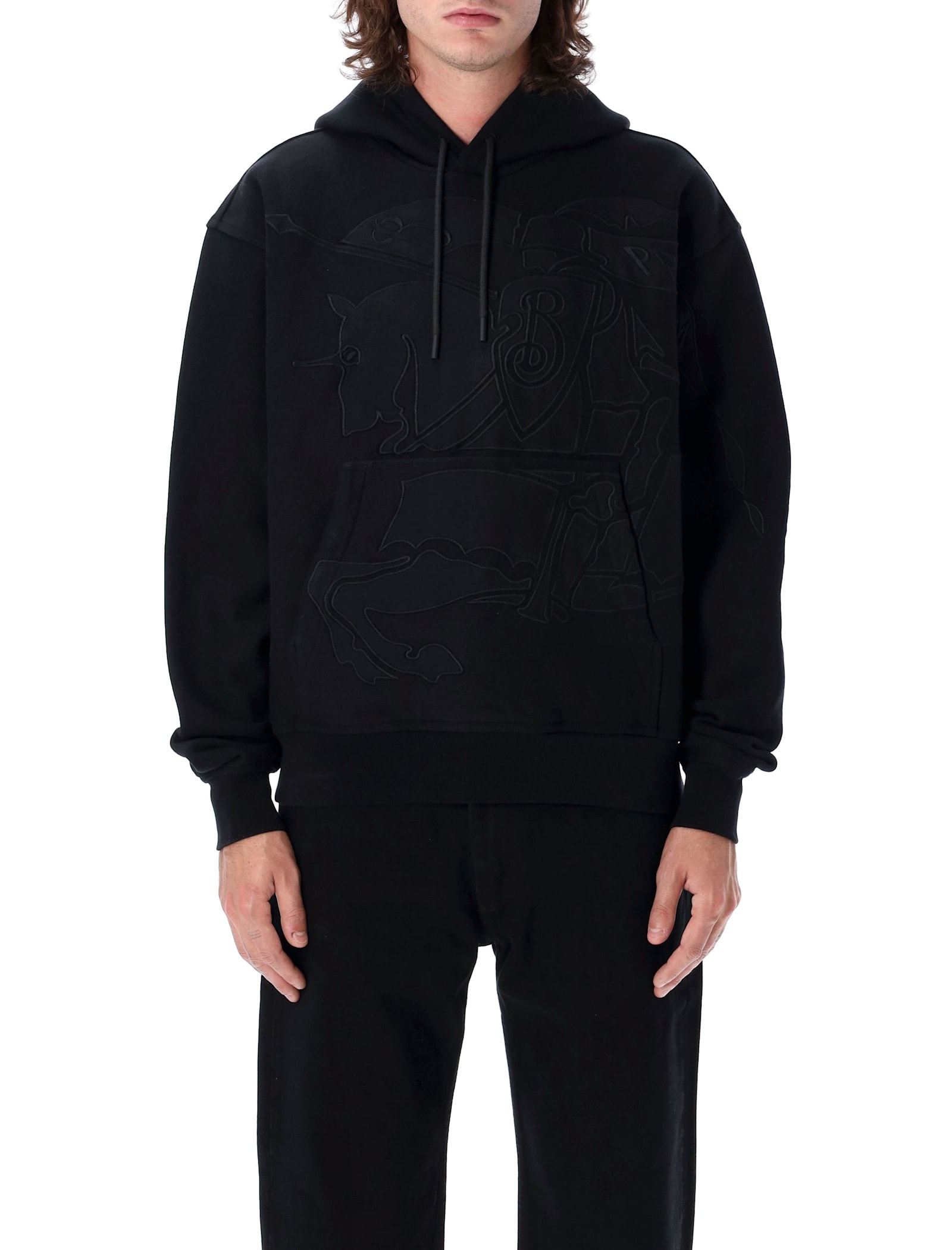 Shop Burberry Ekd Hoodie In Black