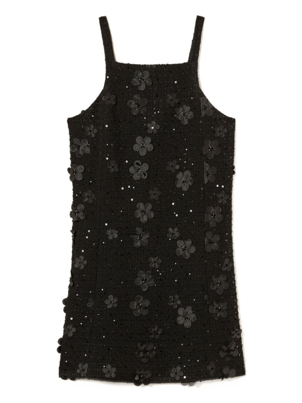 Twinset Boucl Short Dress With Embroidery In Black