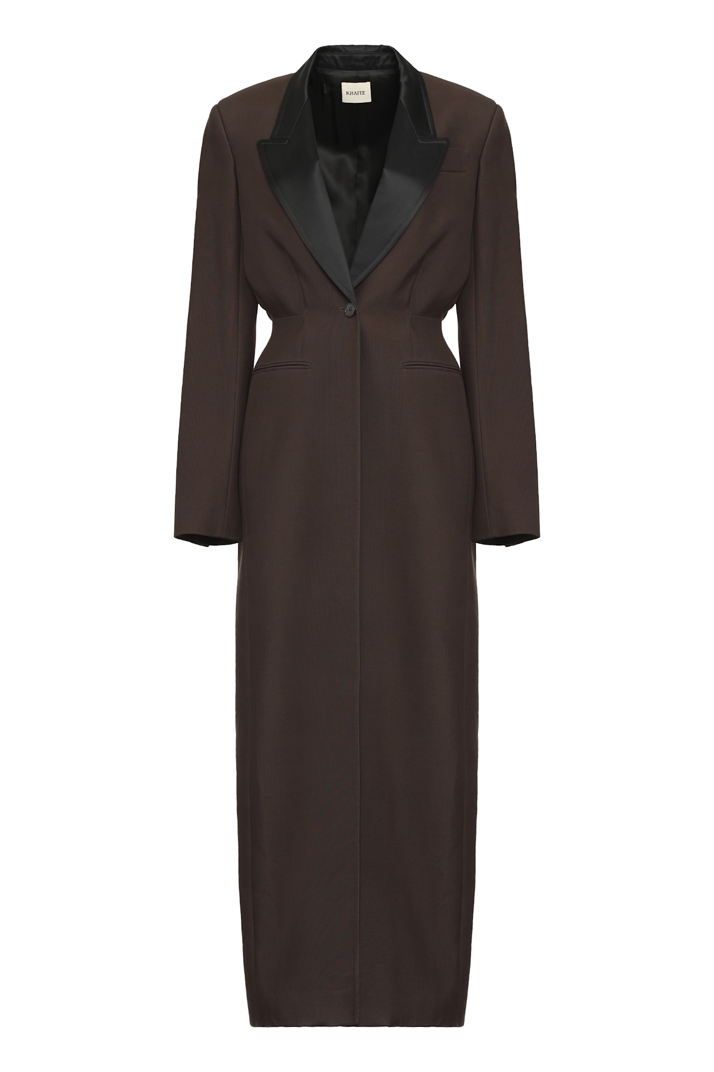 Khaite Bellow Single-breasted Long Coat In Brown