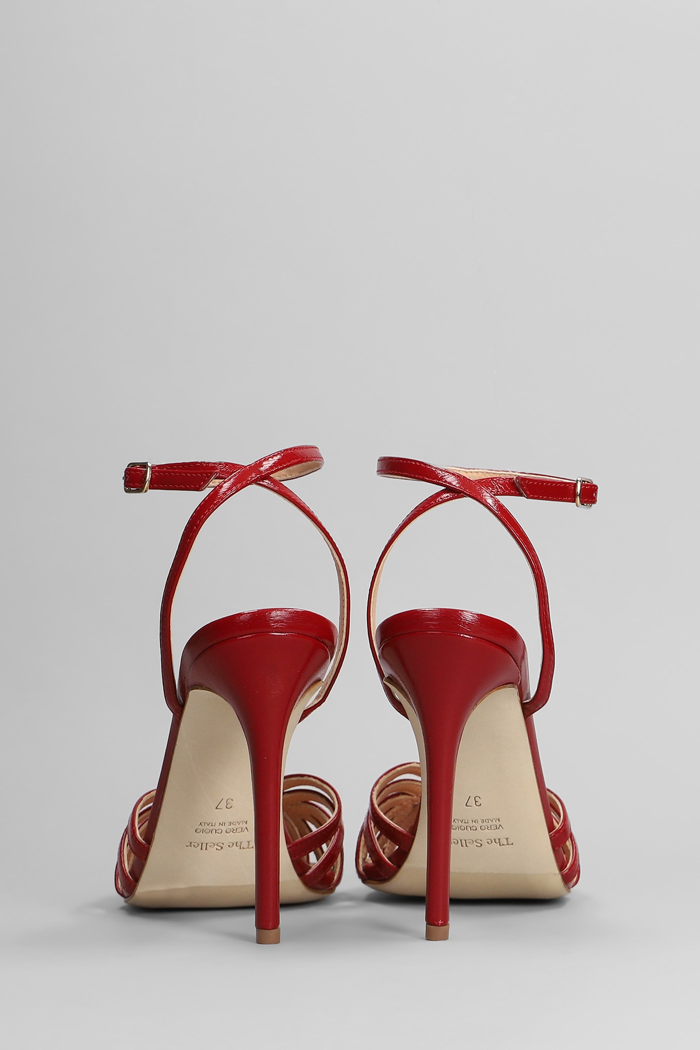 The Seller Sandals In Red Patent Leather In Red