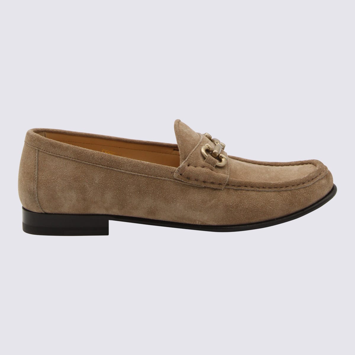 Brunello Cucinelli Brown Leather Loafers In Multi