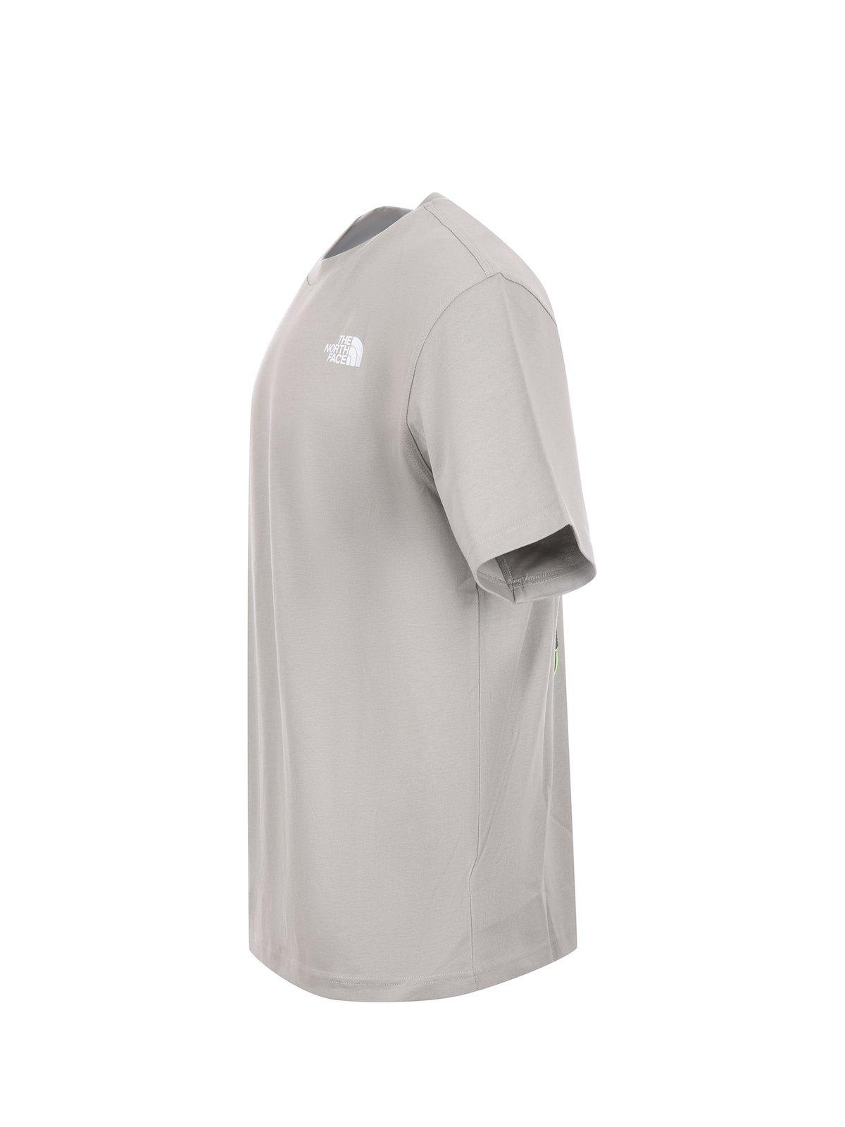 The North Face Mens Nse Box Graphic-print Cotton T-shirt Medium Grey Xl In Gray