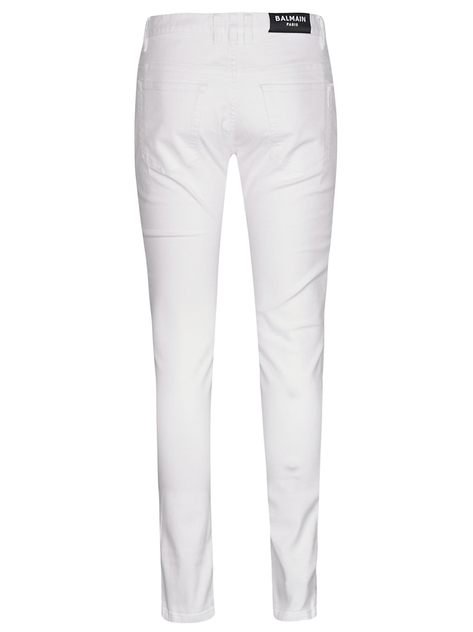 all white balmain jeans