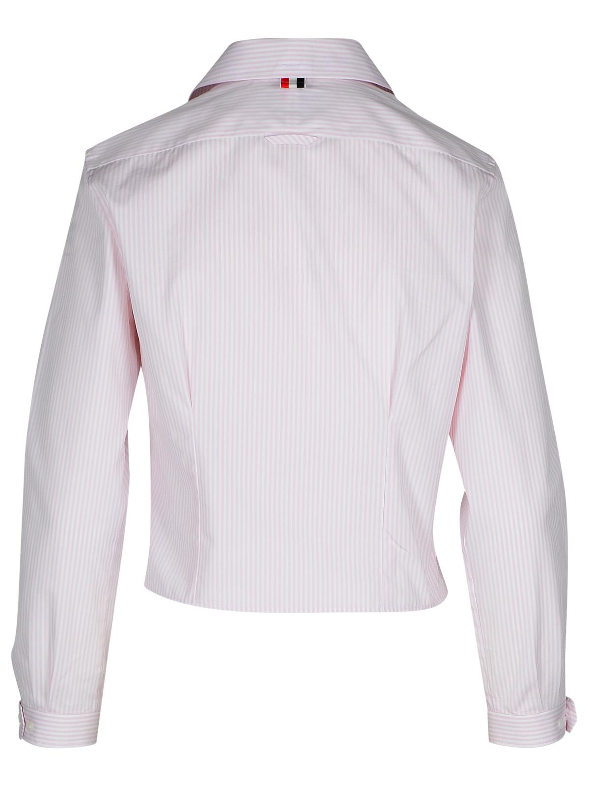 Shop Thom Browne Pink Cotton Shirt