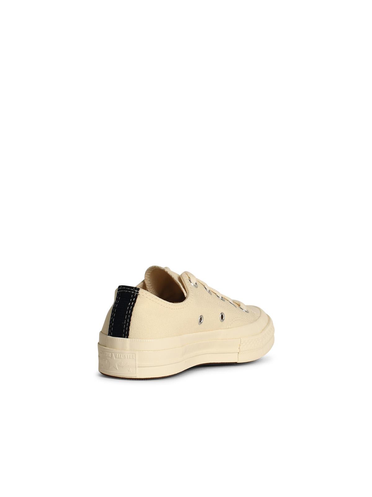 Shop Comme Des Garçons Play Red Heart White Tela Sneakers