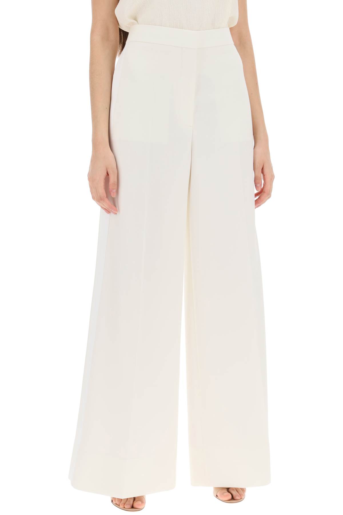 Shop Stella Mccartney Tailored Wool Trousers In Chalk (white)