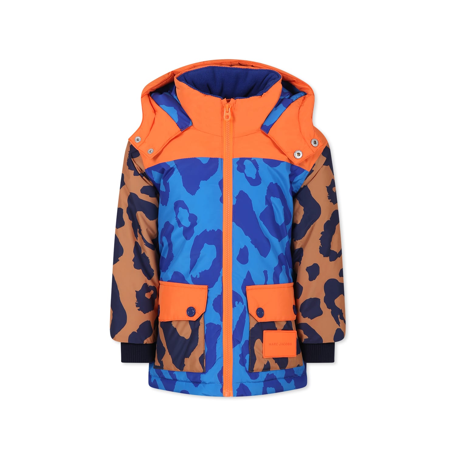 Marc Jacobs Multicolor Windbreaker Jacket For Boy With Leopard Print In Multicolor
